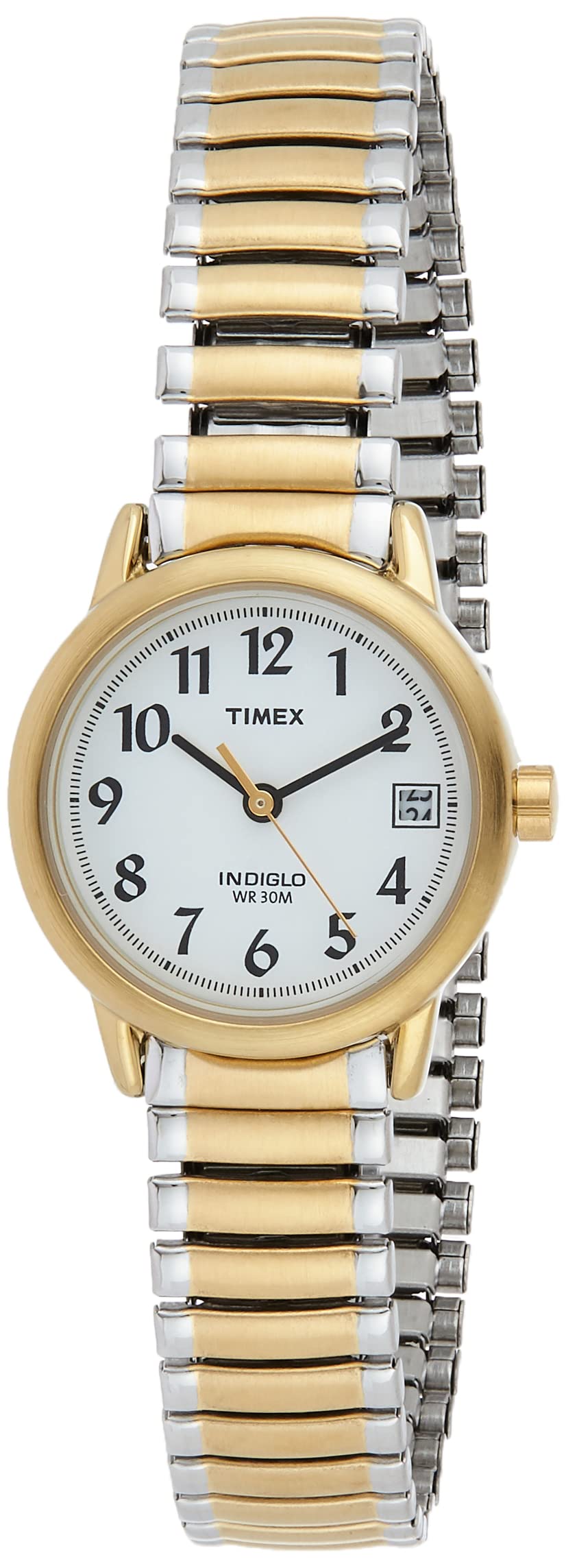 Timex Women's Easy Reader 25mm Watch, Two-Tone Extra-Long, 25 mm, Quartz Watch,Chronograph