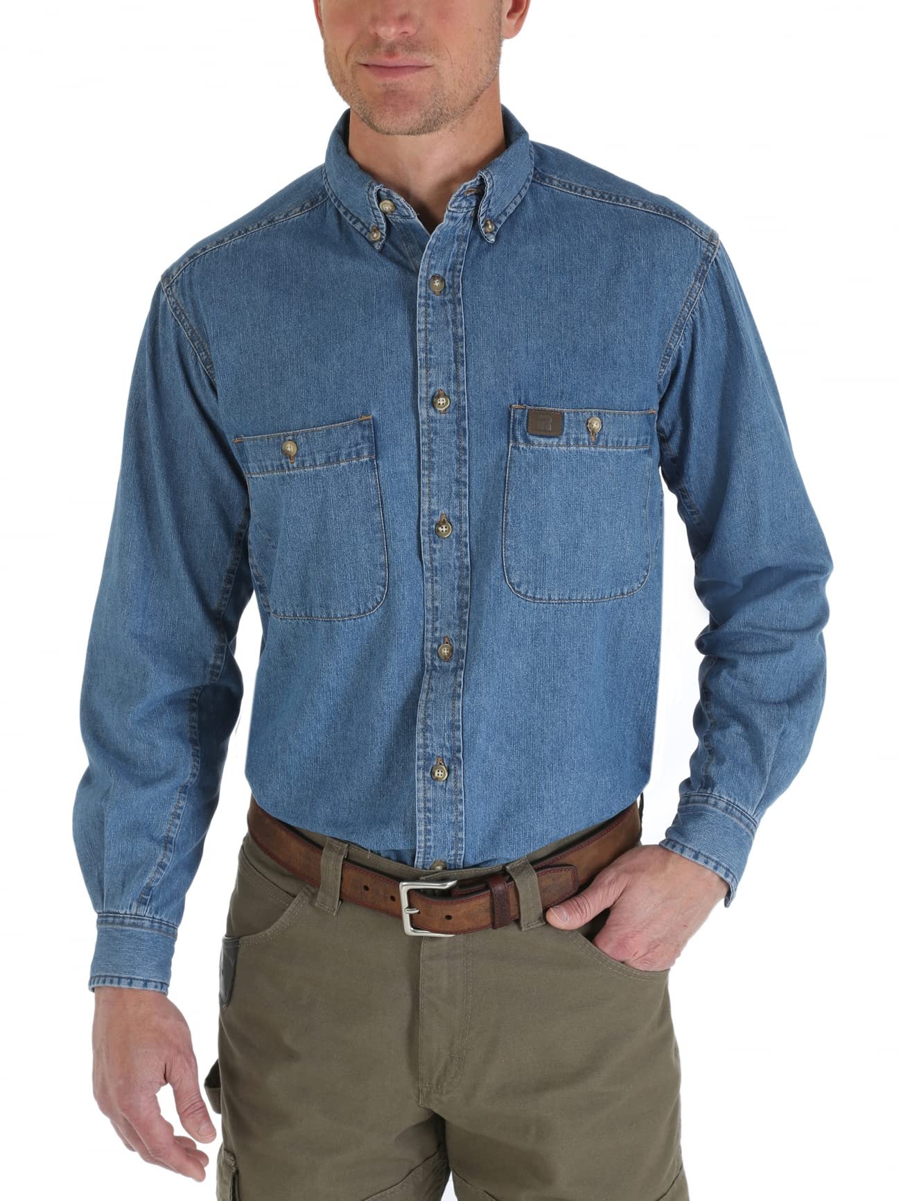 Wrangler Riggs Workwear Men's Long Sleeve Denim Work Shirt  Wrangler Riggs Workwear   