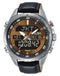 Alba Dress Watch for Men, Quartz Movement, Analog-Digital Display, Black Leather Strap-AZ4067X