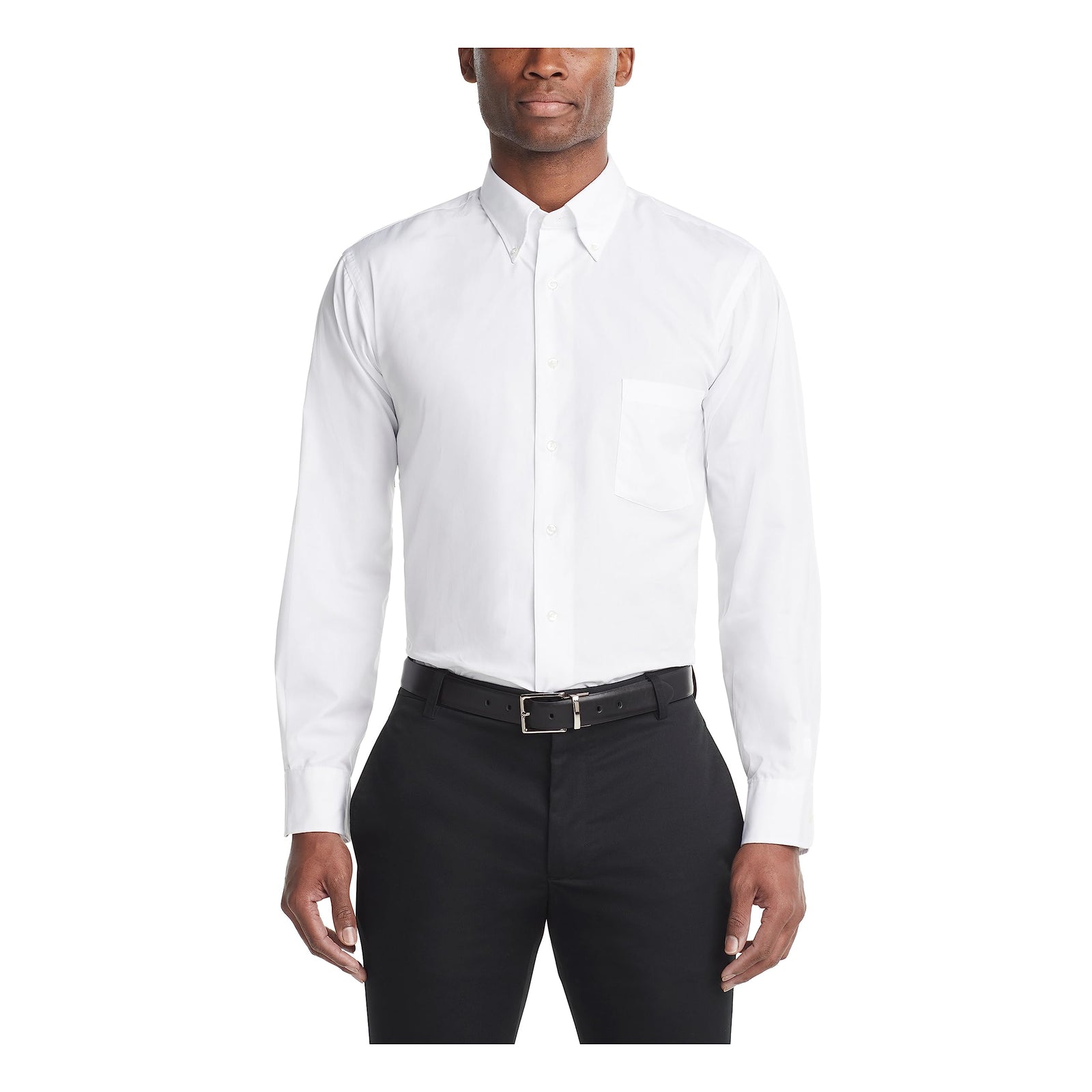 Van Heusen Men's Dress Shirts Regular Fit Silky Poplin Solid  Van Heusen   