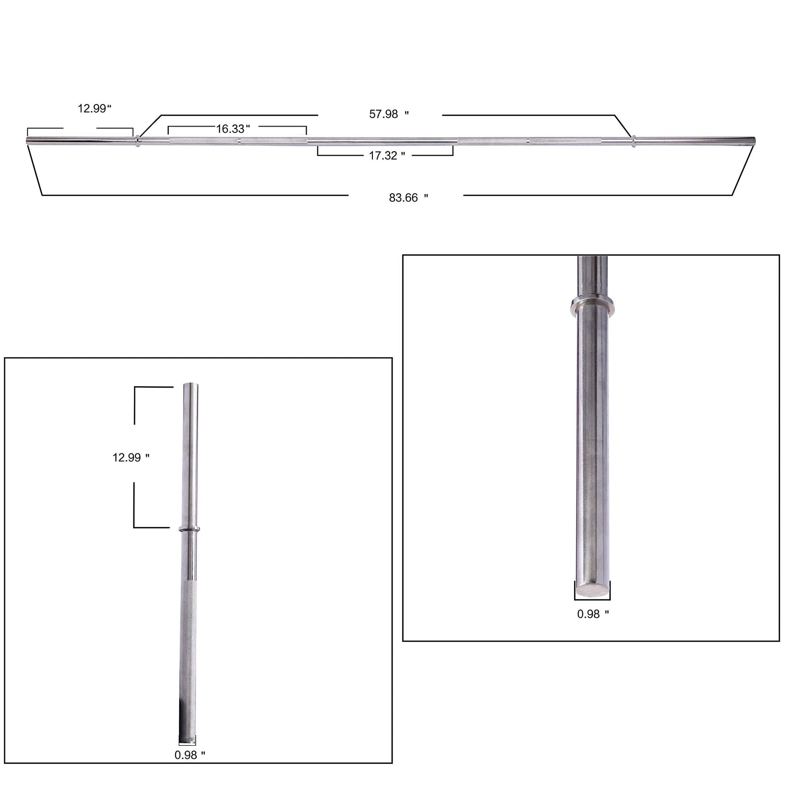 Sporzon! Olympic Barbell Standard Weightlifting Barbell