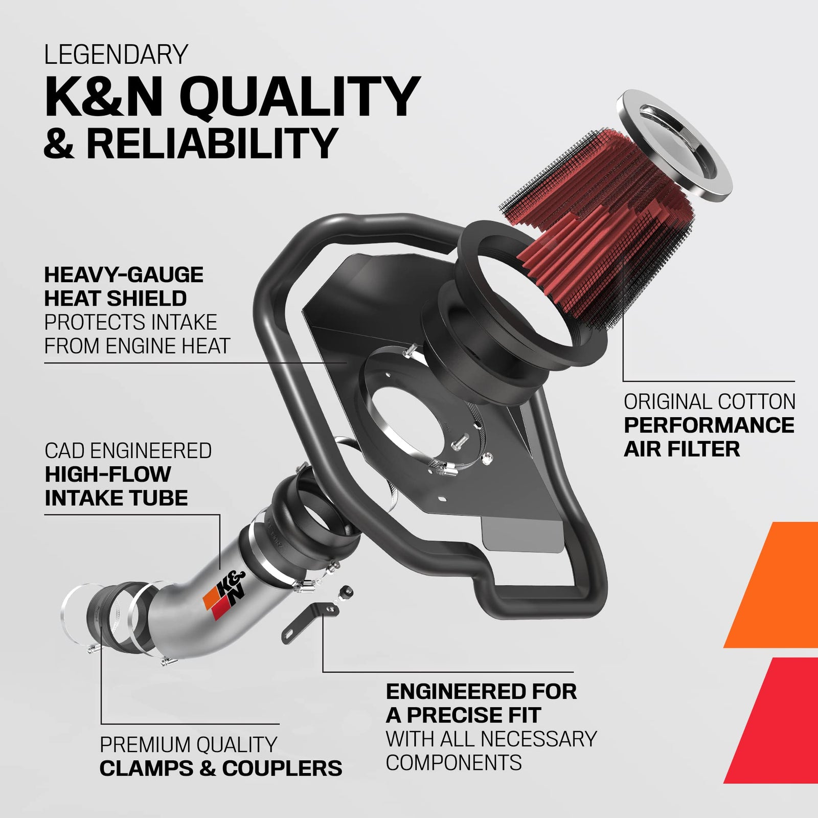 K&N Cold Air Intake Kit: High Performance, Increase Horsepower: Compatible With 2011-2018 Ford (Flex, Explorer, Taurus Sho) Turbo Ecoboost 3.5L V6, 69-3531Ts