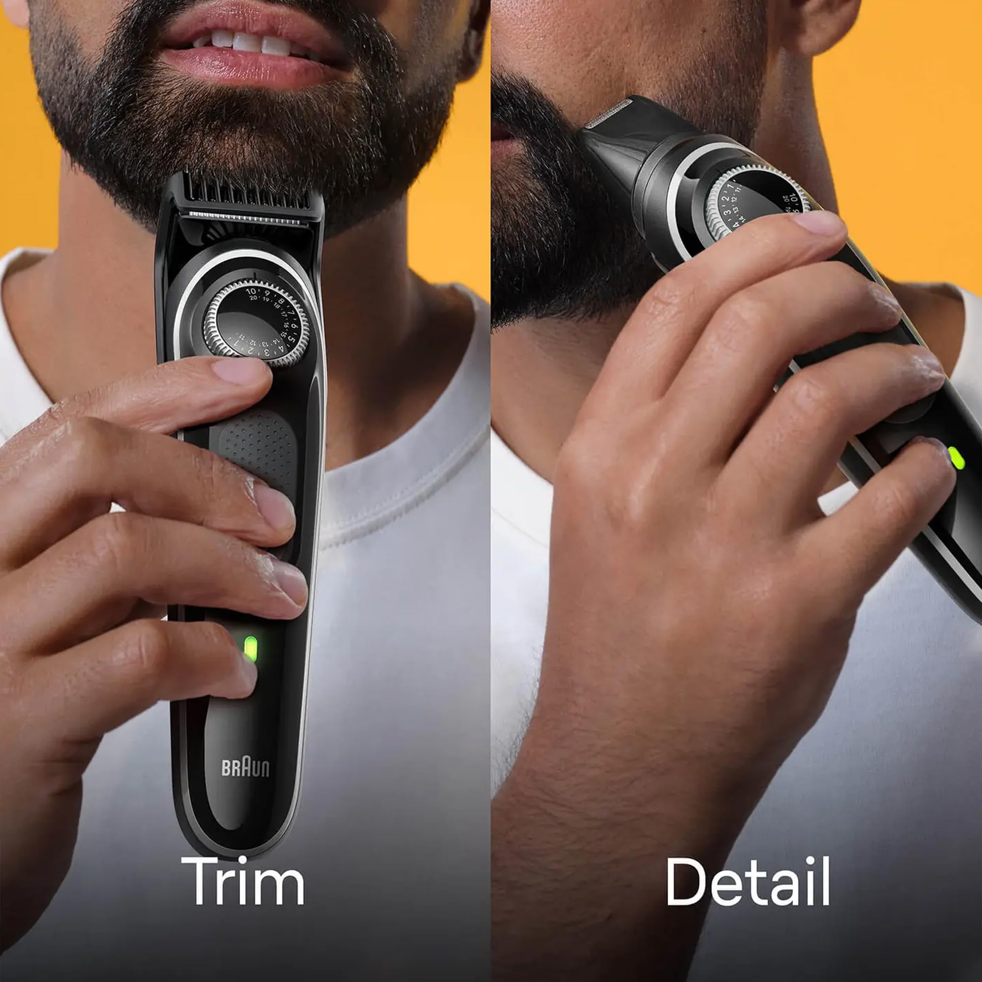 Braun BT3440 Beard Trimmer 3 With Precision Wheel, 4 Styling tools, 80 mins Runtime, Precise Styling at home, 40 length Settings - Black