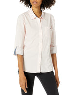 Tommy Hilfiger Button Collared Long Shirts for Women with Adjustable Sleeves