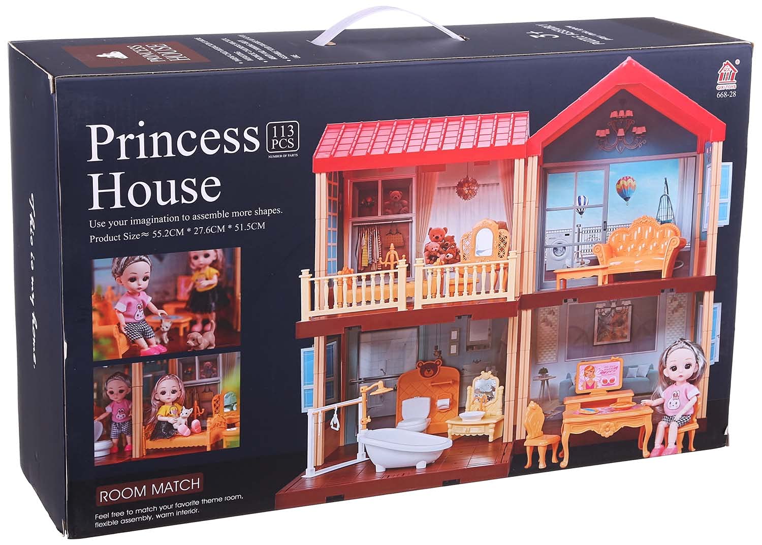 Qixi Toys 668-27 Princess House Shaped Building Set - 113 Pieces