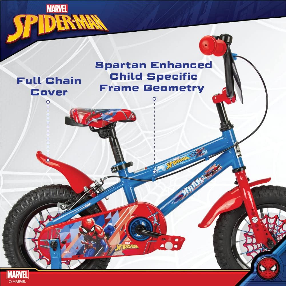 Spartan Bicycle for Kids Ages 3 4 5 6 7 | Spiderman Frozen Cars Princess Barbie Hot Wheels Character kids Bicycles | Little Children Girls bike Boys Bike With Training Wheels | 12 14 Inch Sizes