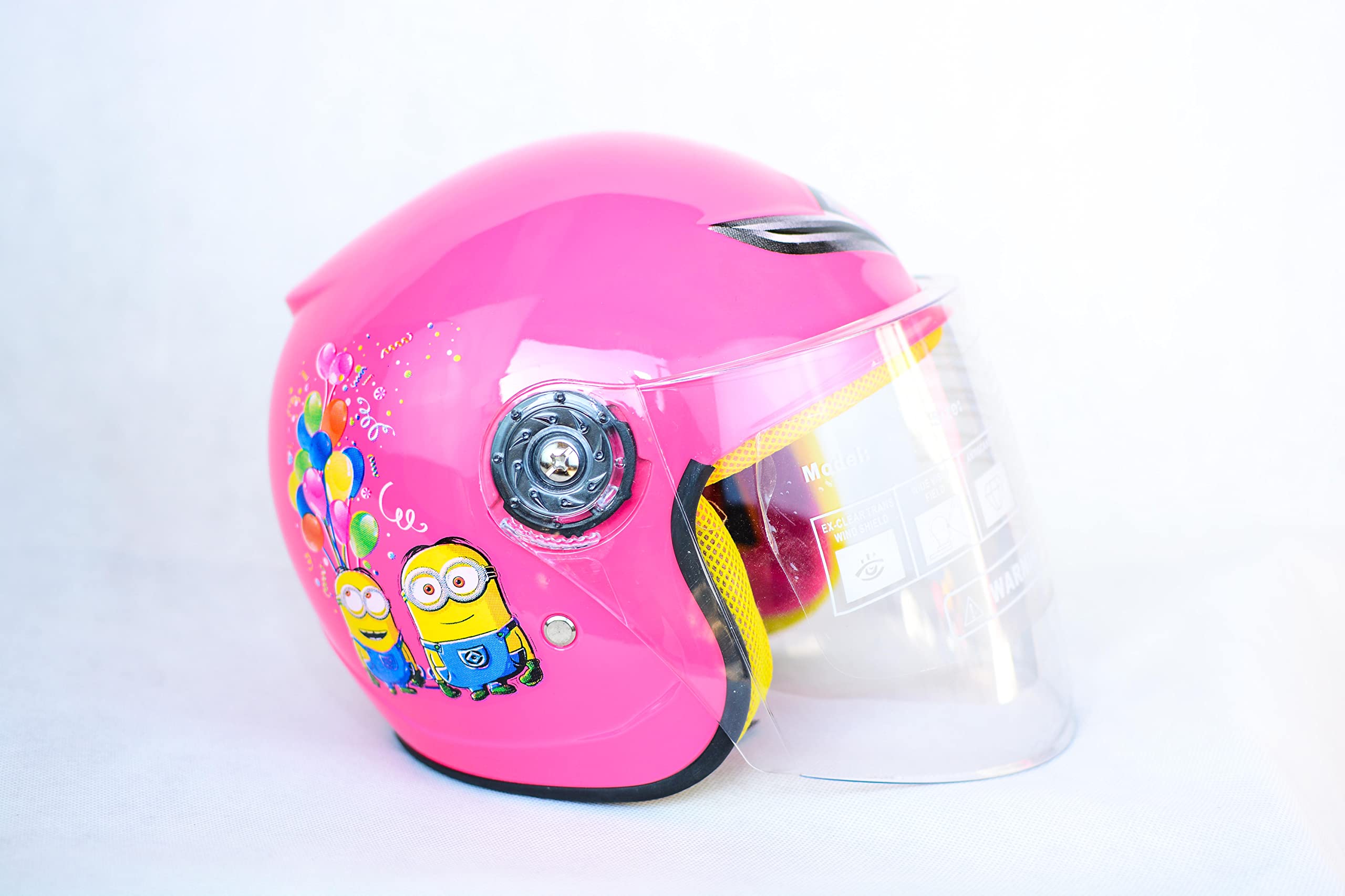 Yanma kids motorcycle helmet - power rangers - pink - minions, One Size