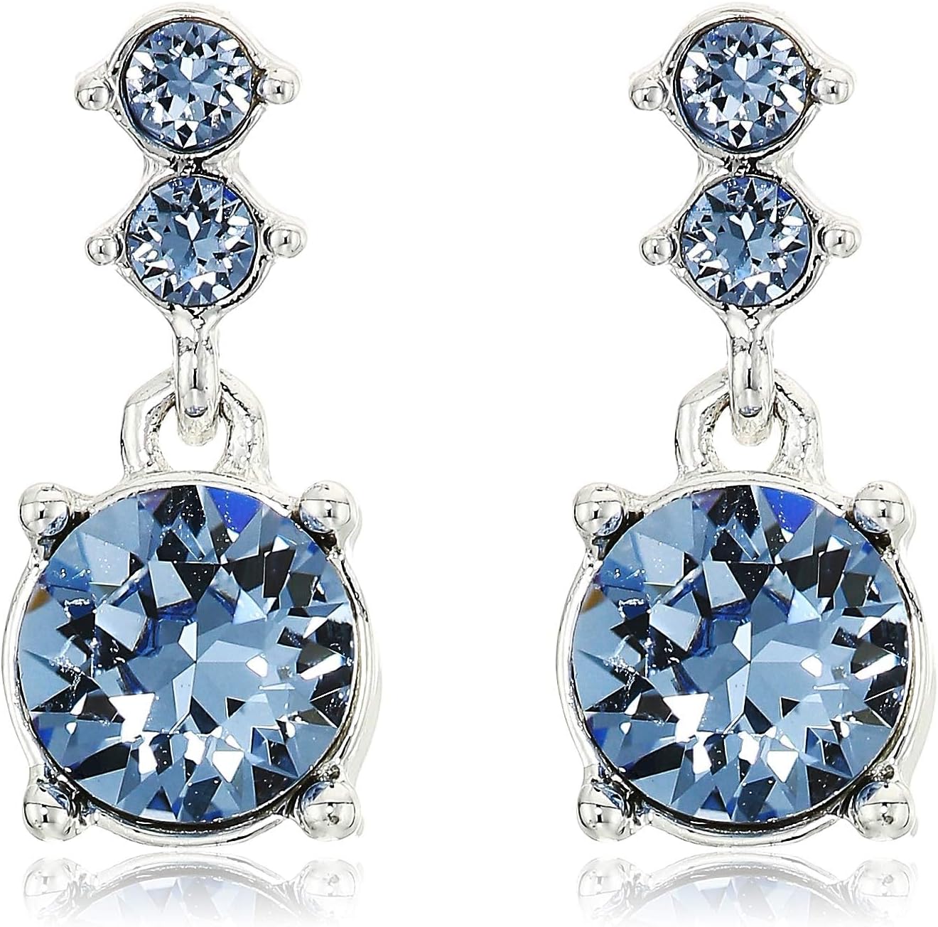 Nine West Women's Boxed Necklace/Pierced Earrings Set, Silver/Blue, One Size