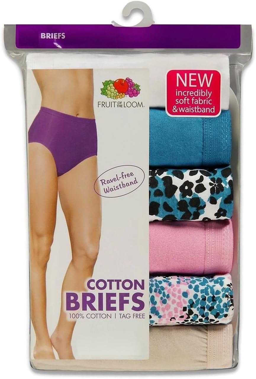 Fruit of the Loom Women's Comfort Covered Cotton Brief Panties-White (Multi-pack)  Fruit of the Loom   