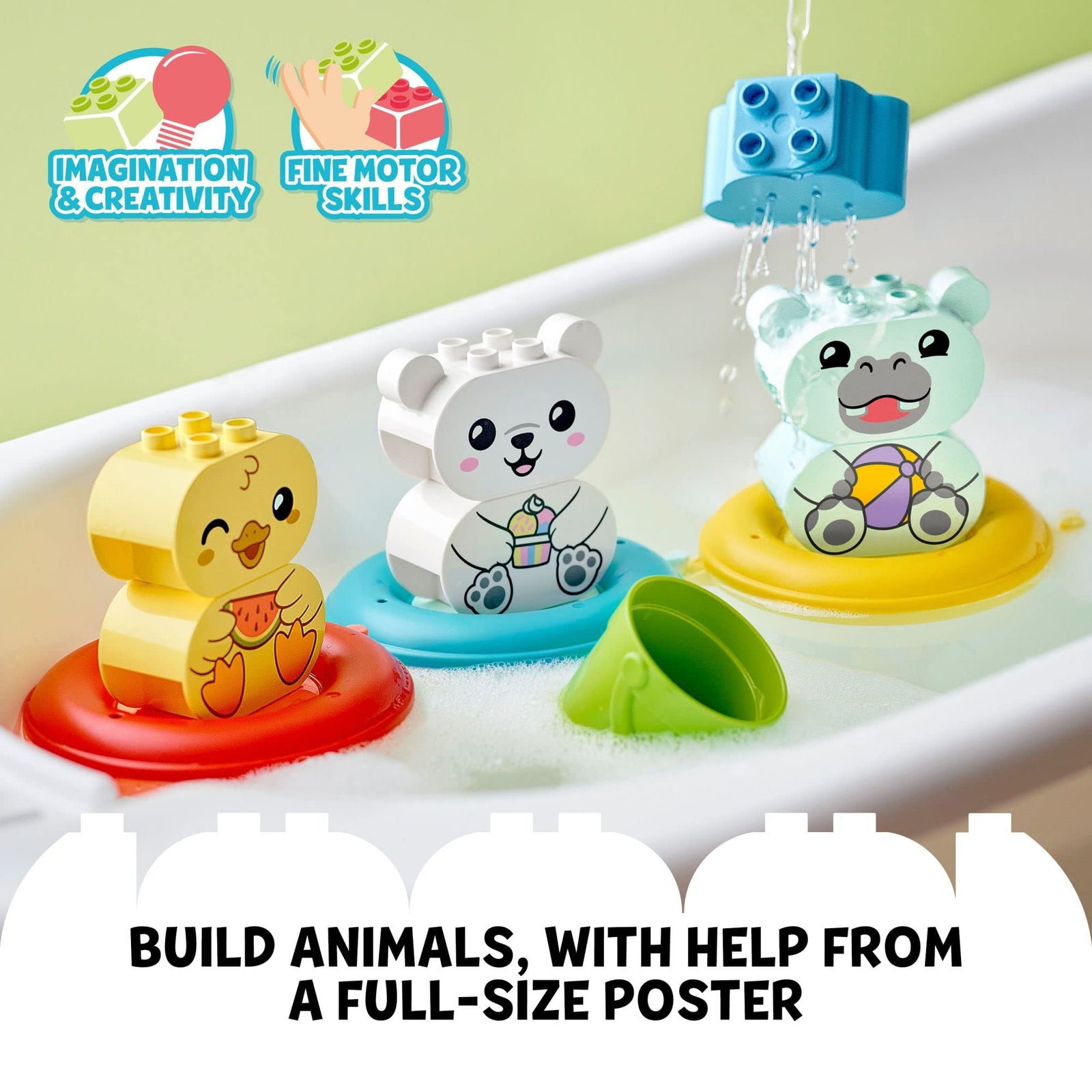 LEGO DUPLO Bath Time Fun: Floating Animal Train 10965 – Bath Toy for Babies and Toddlers (1.5-3 Years Old)