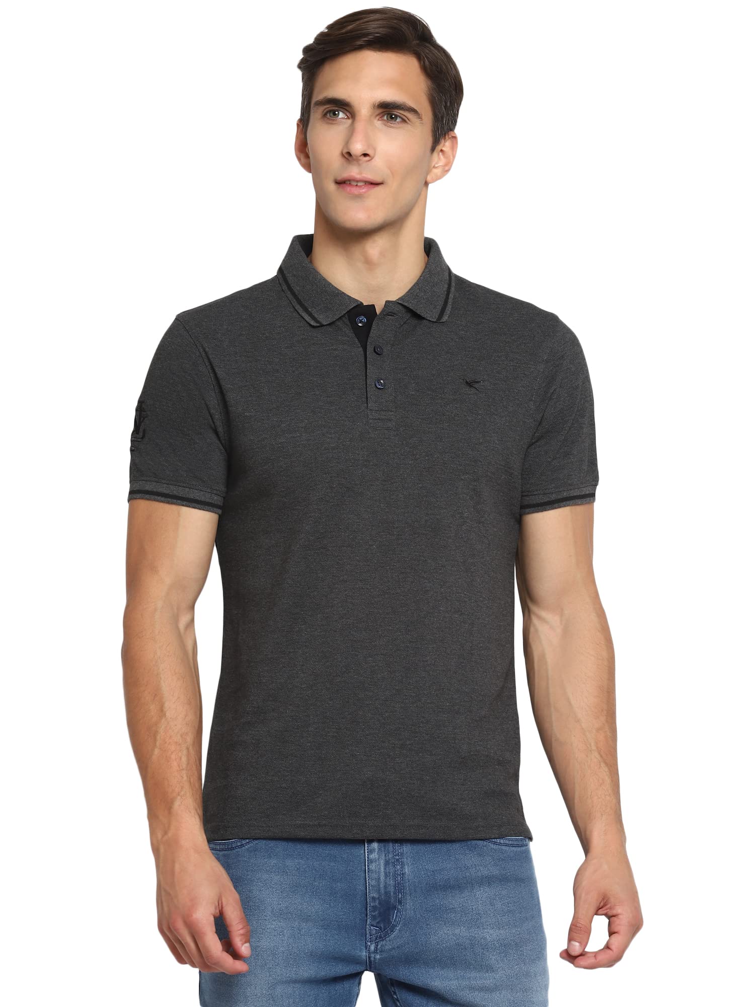 Deniklo Men's Regular fit Polo Shirt Color: Charcoal Melange Size: 3XL