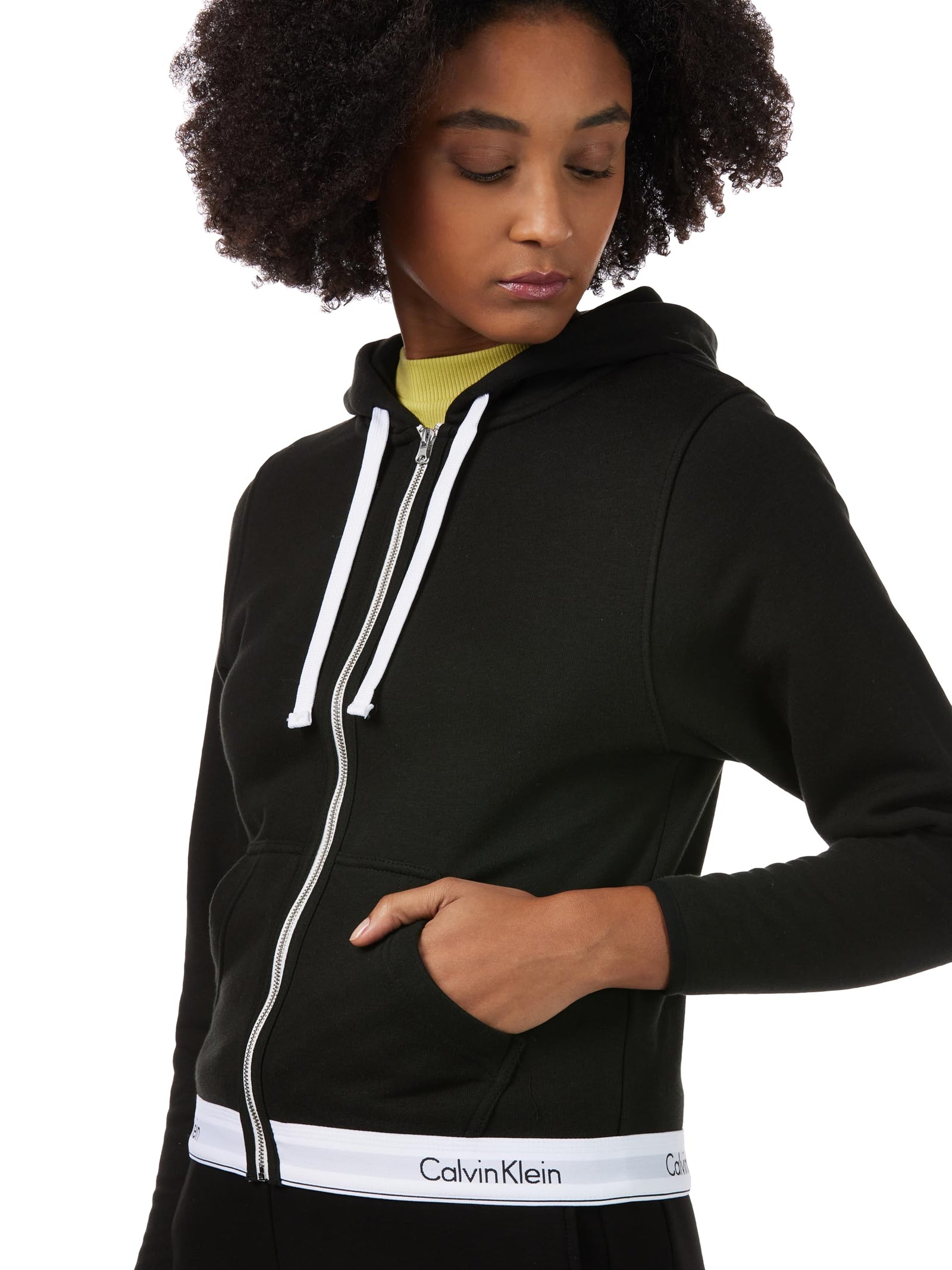 Calvin Klein Womens Top Hoodie Full Zip Knits