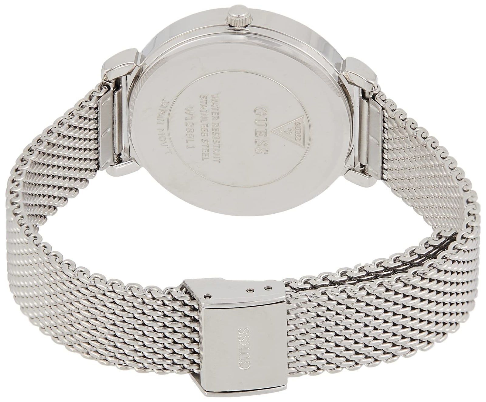 GUESS Womens Quartz Watch, Analog Display and Stainless Steel Strap W1289L1