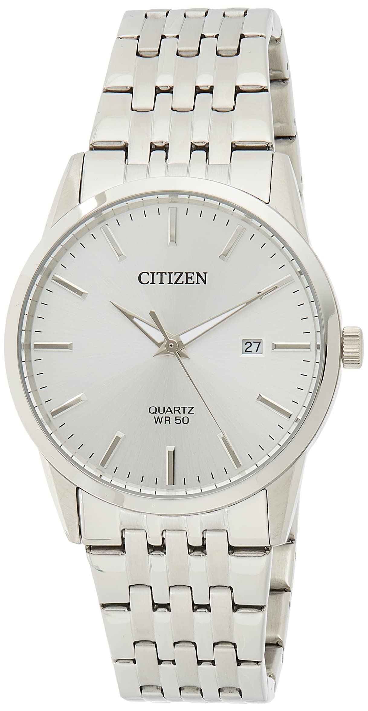 Citizen Dress Watch for Men, Automatic Movement, Analog Display, Silver Stainless Steel Strap-BI5000-87A