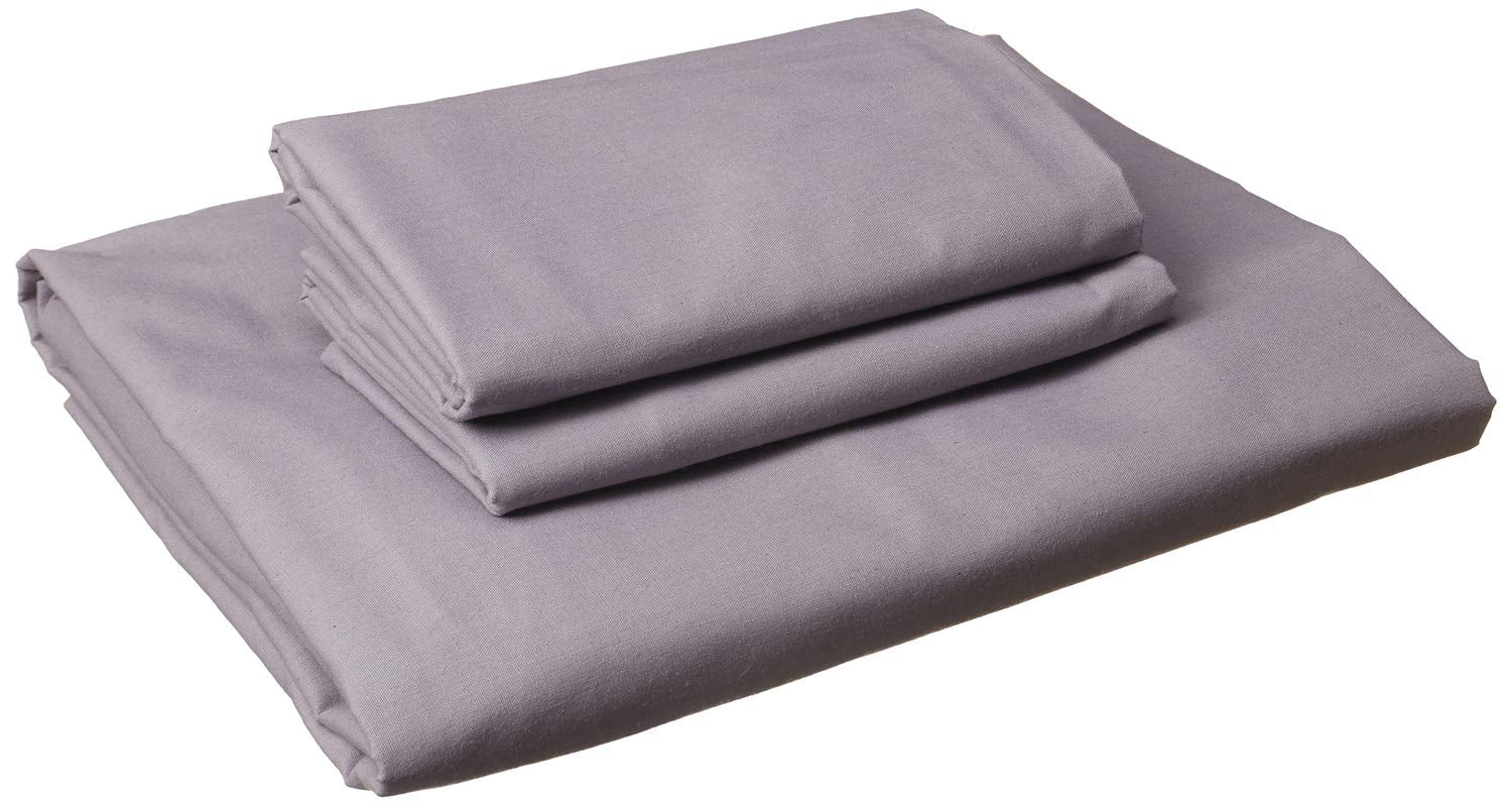 NICE HOME Fitting Bed Sheet Set, 2 Pillow Cases and 1 Bed Sheet, Size 180x200cm Grey