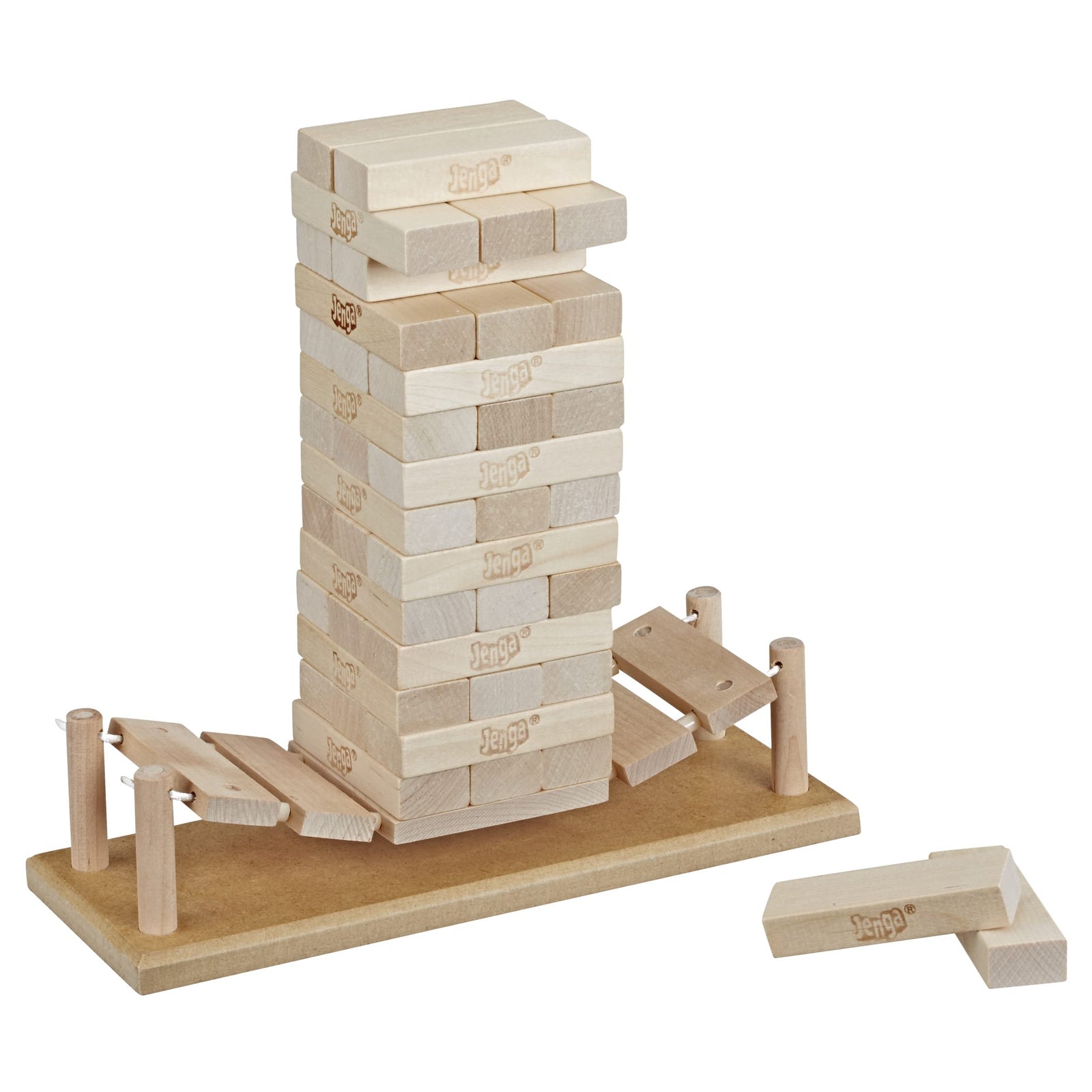 Jenga Bridge Wooden Block Stacking Tumbling Tower Game for Kids Ages 8 and Up, 1 or More Players