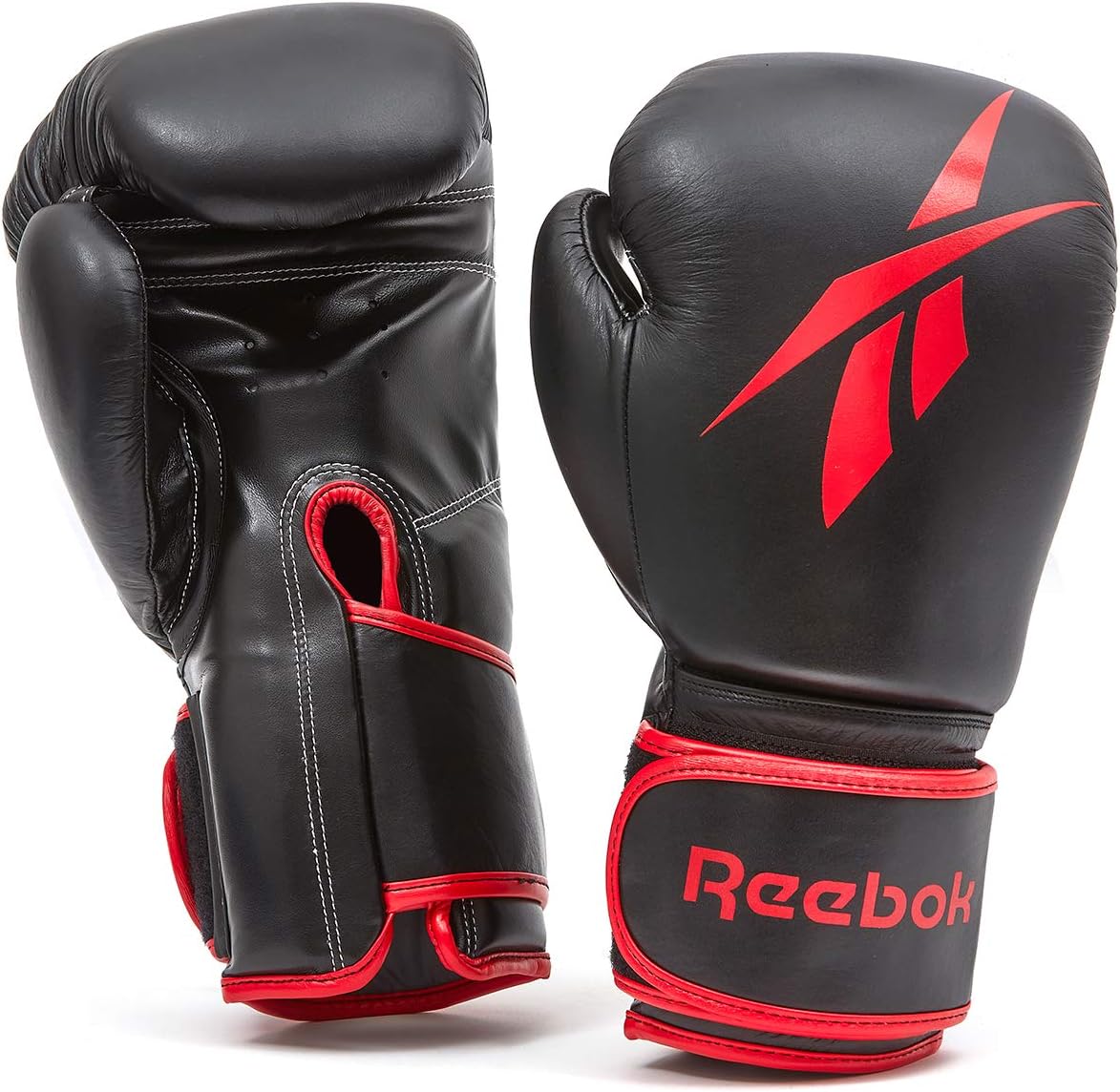 Leather Boxing Gloves - 12Oz Black/Red