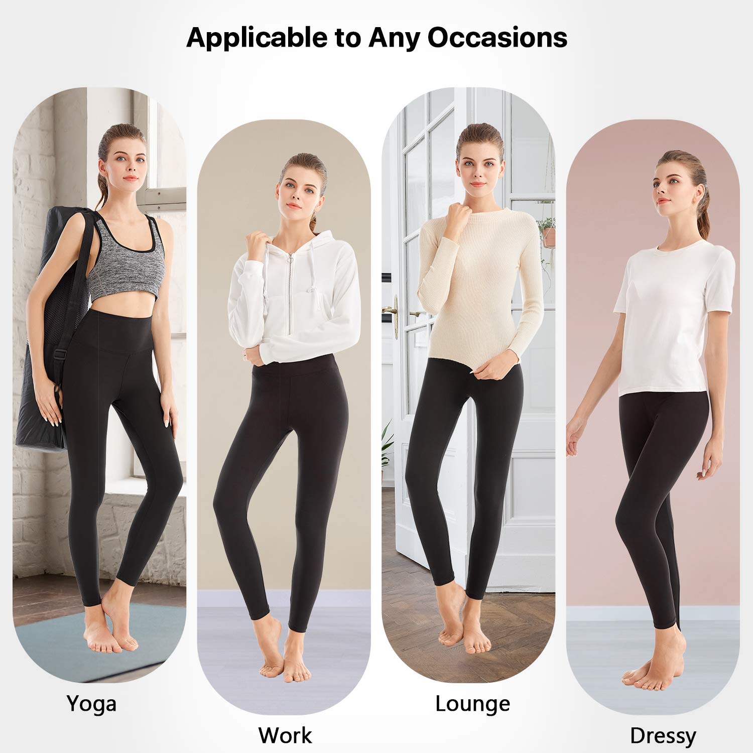 SINOPHANT High Waisted Leggings for Women, Buttery Soft Elastic Opaque Tummy Control Leggings,Plus Size Workout Gym Yoga Stretchy Pants