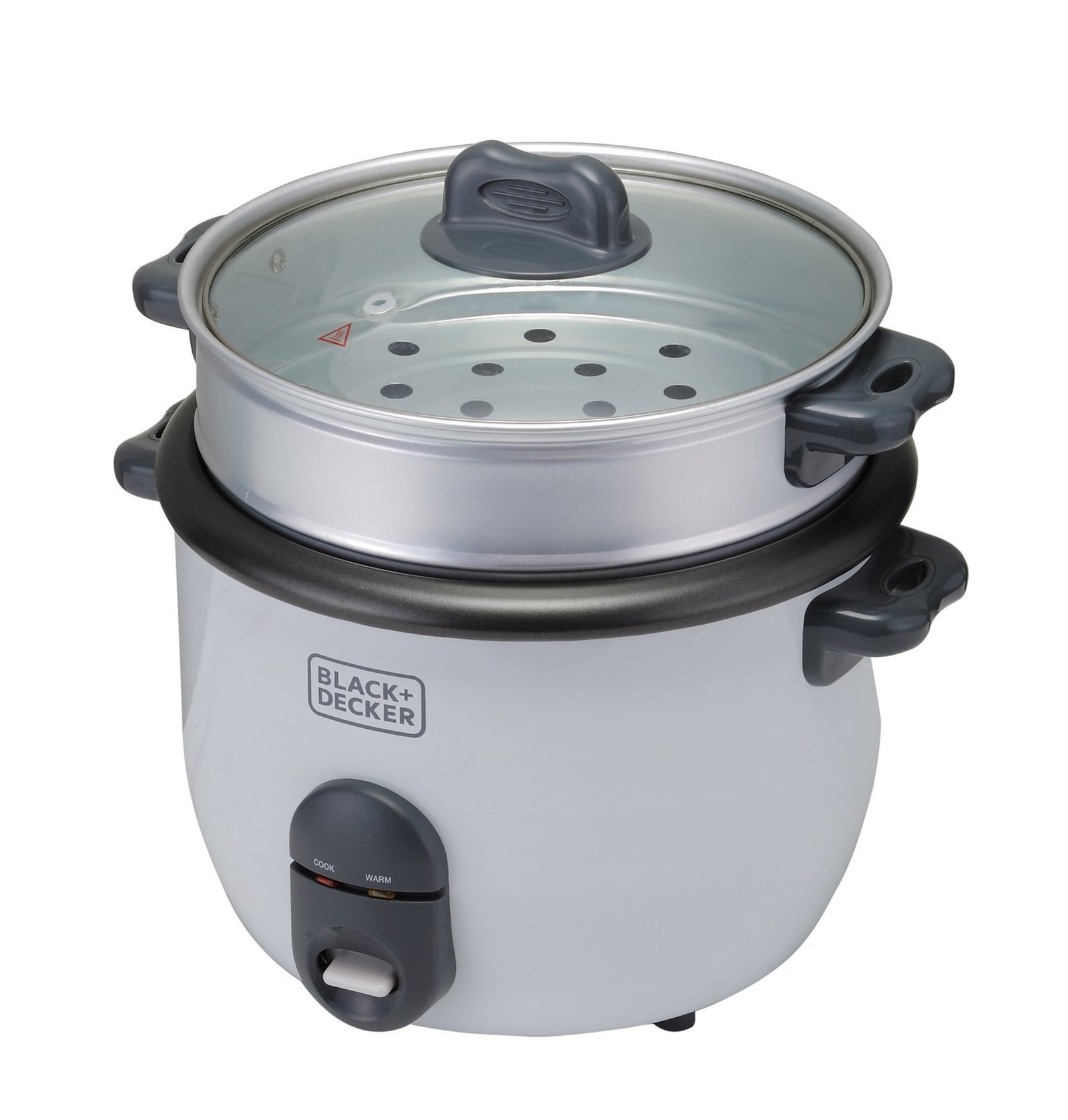 Black & Decker Rice Cooker, 700W Power, 1.8L, Removable Non-Stick Bowl & Steaming Tray with Water Level Indicator, Glass Lid & Cool Touch for Healthy Meals, Easy to Use, , RC1860-B5