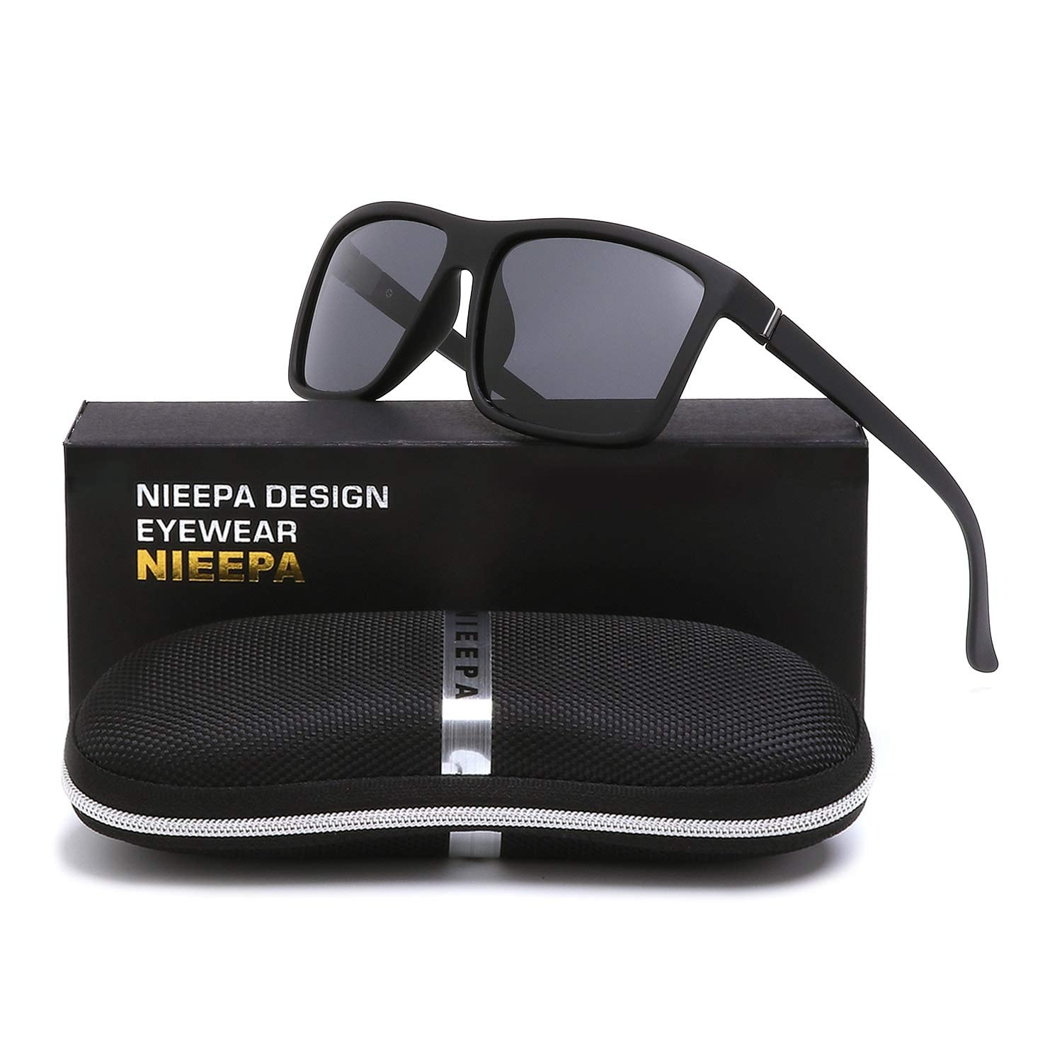 NIEEPA Men's Sports Polarized Sunglasses Square Frame Glasses NP1007