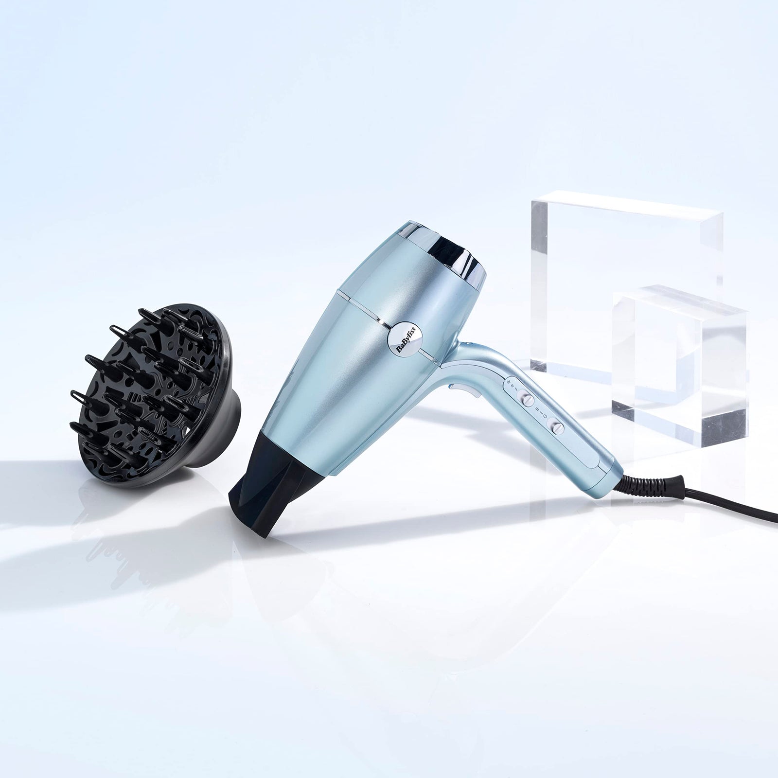 BaByliss DC Hair Dryer 2100w | Advanced Plasma Ionic Technology & Lightweight For Easy Handling| Super HtDC Motor With 2.5m Swivel Ball Cord |Salon-quality Results At Home| D773DSDE(Blue)