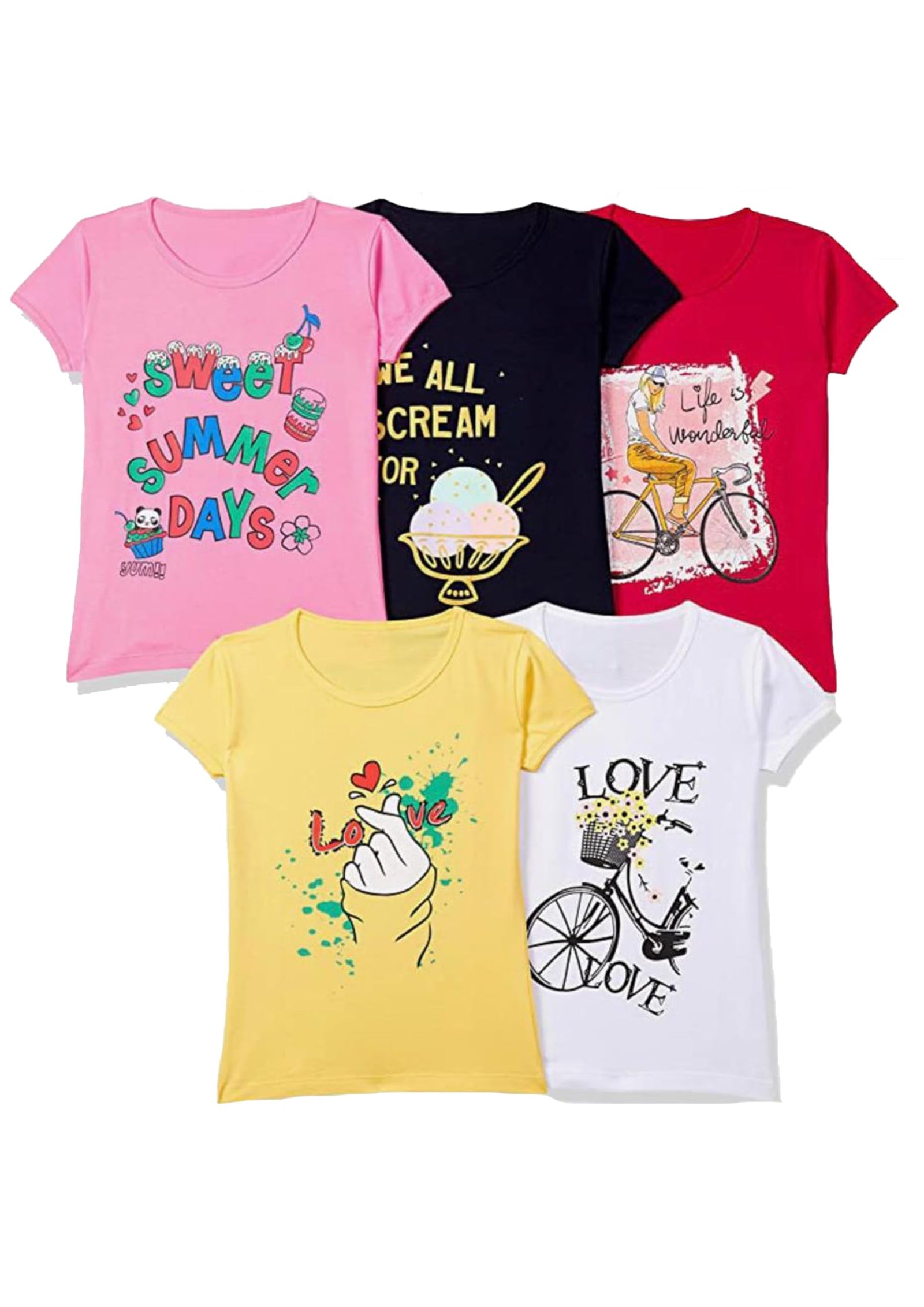 T2F girls T2F GLS-TSRT T-Shirt (pack of 5)