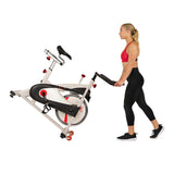 Sunny Health & Fitness Unisex Adult SF-B1509 Belt Drive Premium Indoor Cycling Bike - White,