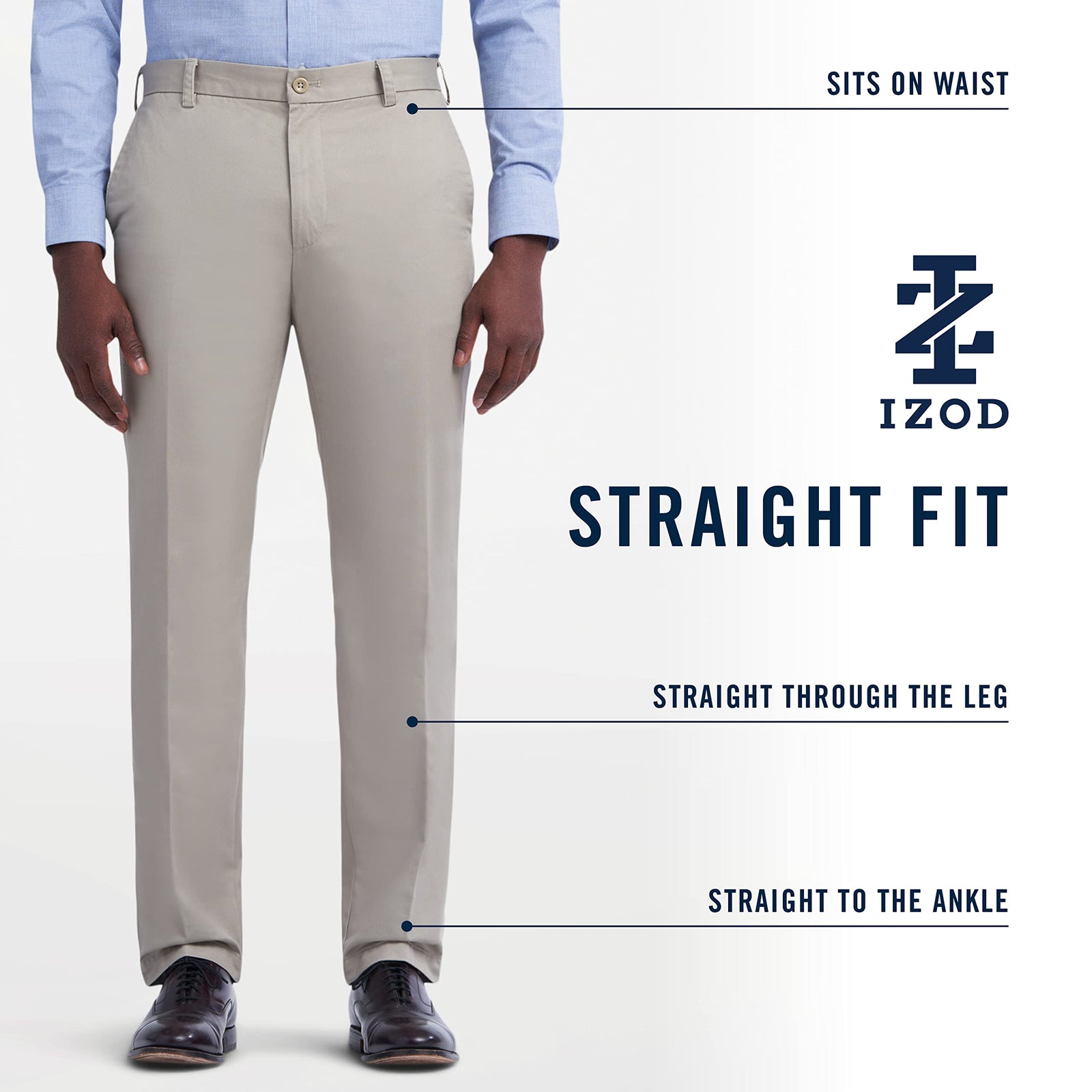 IZOD Men's Regular American Chino Flat Front Straight-Fit Pant  IZOD   