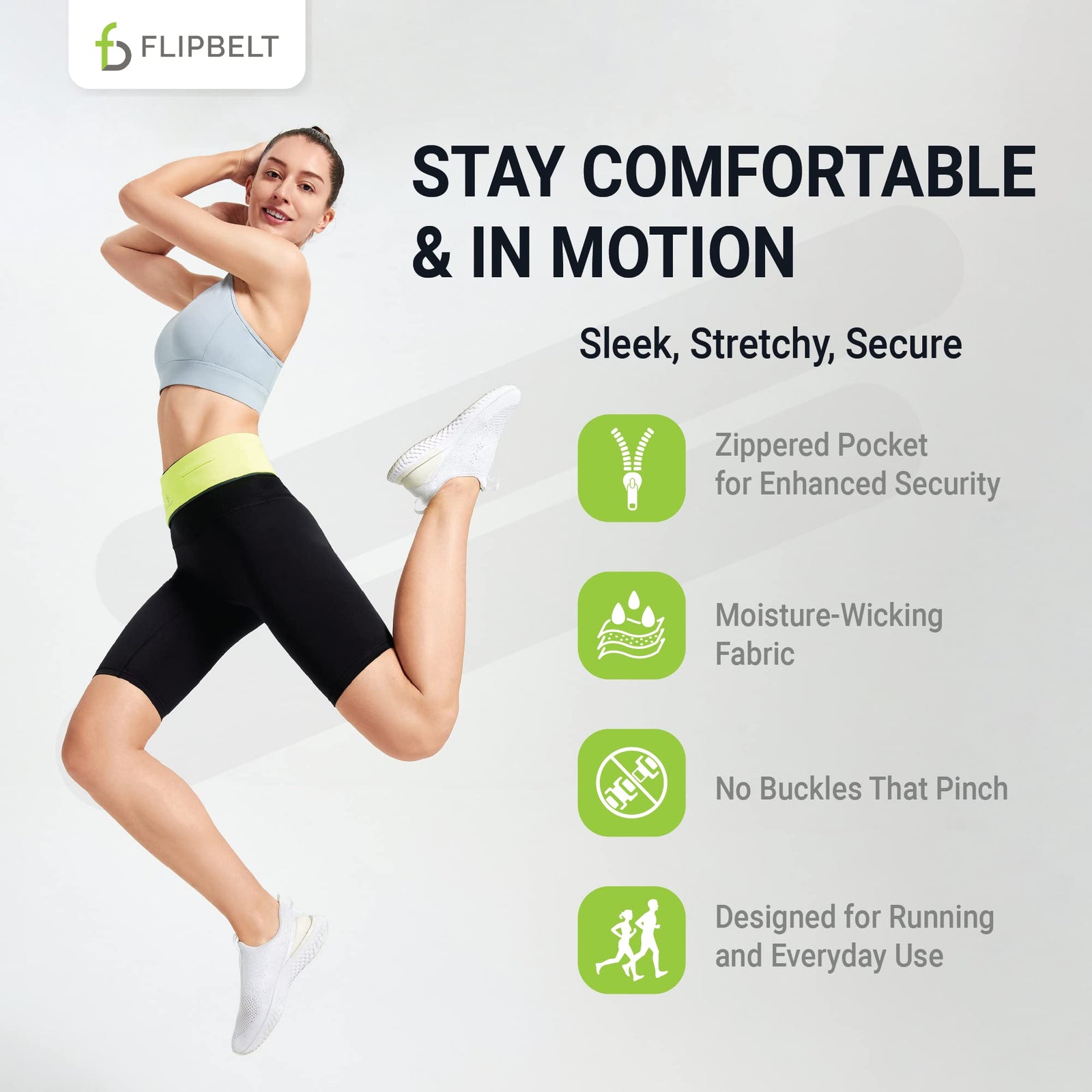 FlipBelt Zipper Running Belt | Fitness and Running Fanny Pack for Women and Men | Non Chafing Waist Band Pack for Phone Keys Money | Moisture Wicking Storage Belt | USA Company  flipbelt   