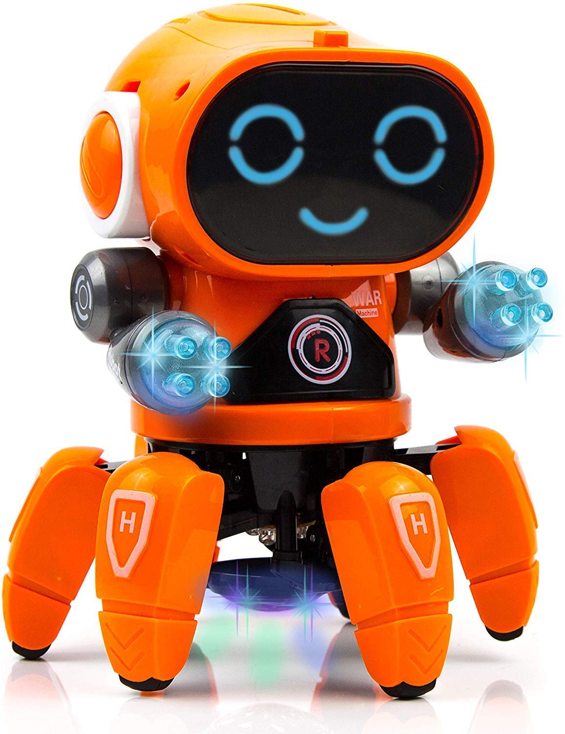 SGT-Bot Robot Pioneer - Dancing Robot Toy with Colorful Lights and Music for Boys and Girls (Orange)