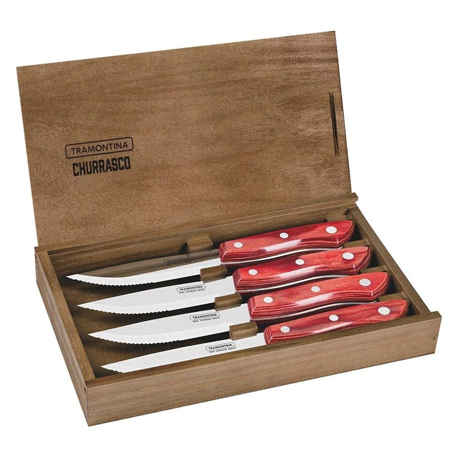 Tramontina BUENO 4-Piece Steak Knife Set - Red