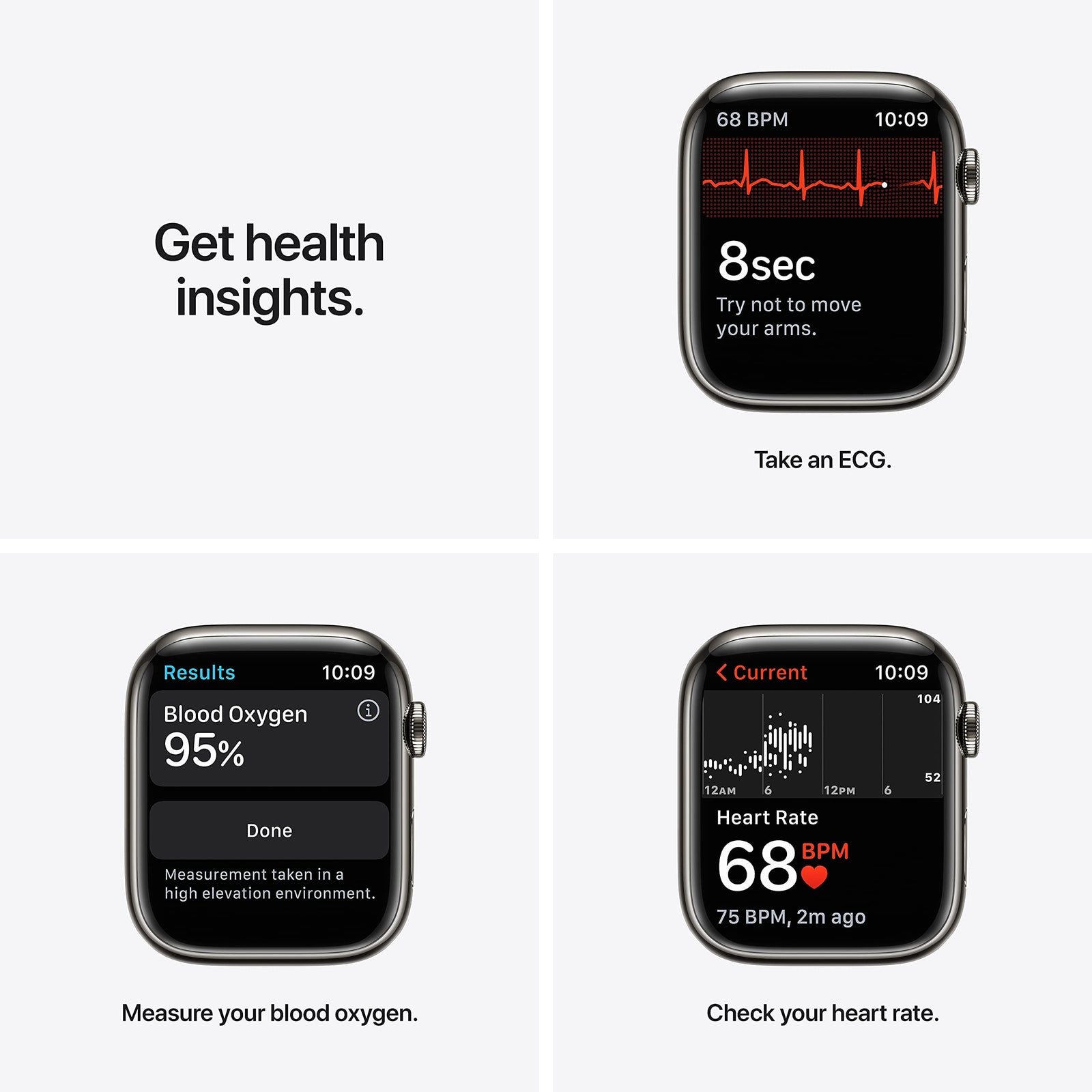 Apple Watch Series 7 (GPS + Cellular, 45mm) Smart watch - Graphite Stainless Steel Case with Midnight Sport Band - Regular. Fitness Tracker, Blood Oxygen & ECG Apps, Water Resistant