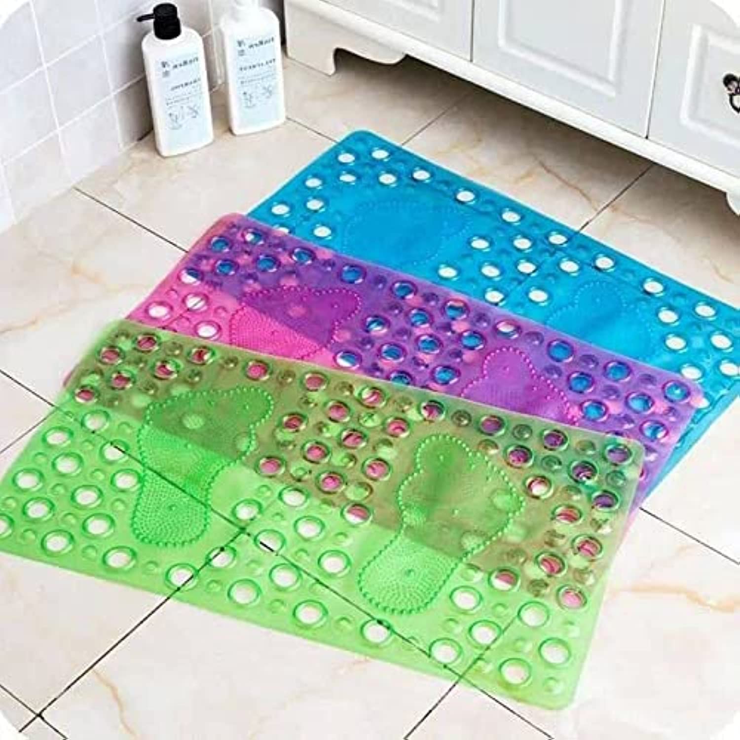 Silicone foot bath mat with suction prevent sliding perfectly