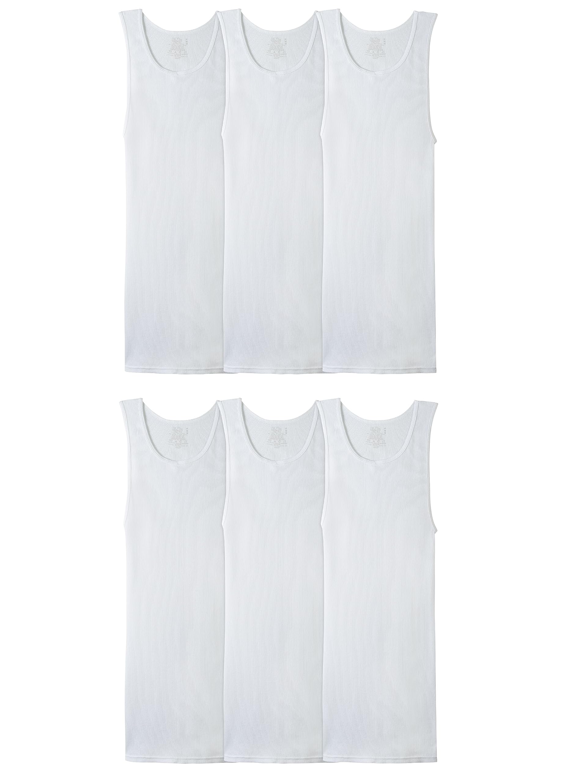 Fruit of the Loom Men's Tag-Free Tank A-Shirt Size: M Color: White