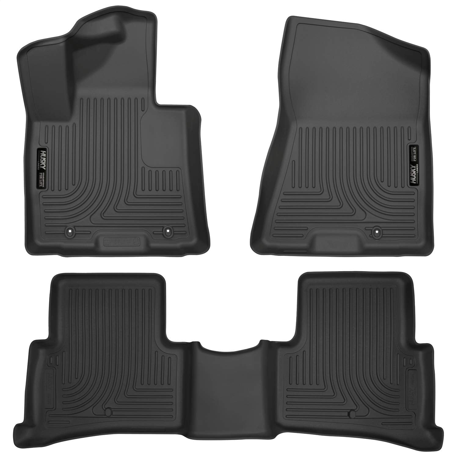 Husky Liners Weatherbeater | Fits 2019-2021 Hyundai Tucson, Fits 2017-2022 Kia Sportage, Front & 2nd Row Liners - Black, 3 pc. | 99891