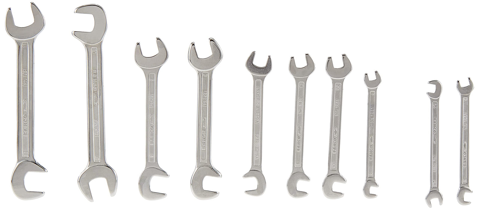 Bahco Liliput Double Open End Wrench Set, Silver, Inch 1931Z/12T  Bahco   