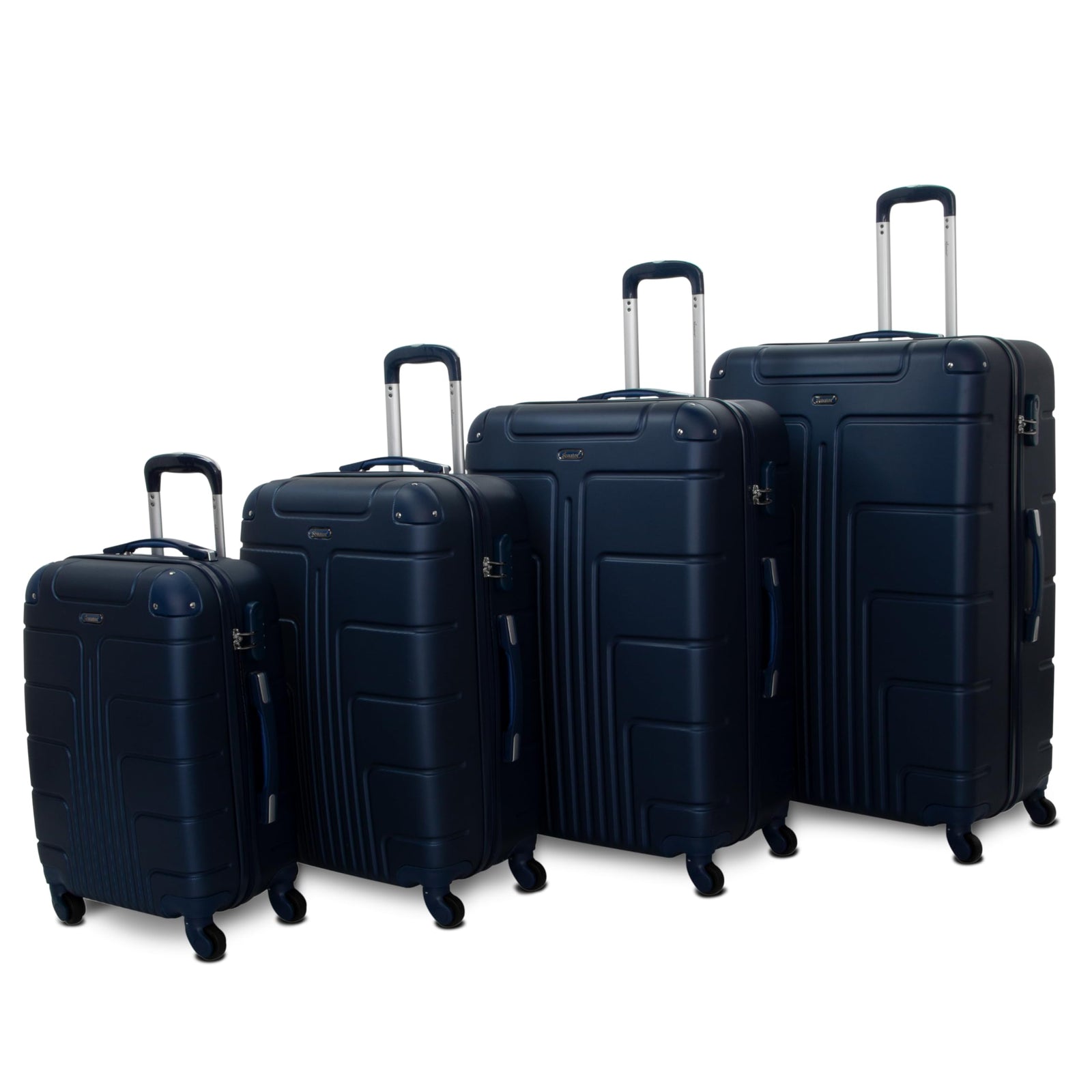 Senator Hard Shell Luggage Set 3-Piece Suit Case on Wheels for Unisex Travel A1012 | ABS Lightweight Hard sided Luggage with Spinner Wheels 4 (Set of 3, Navy Blue)