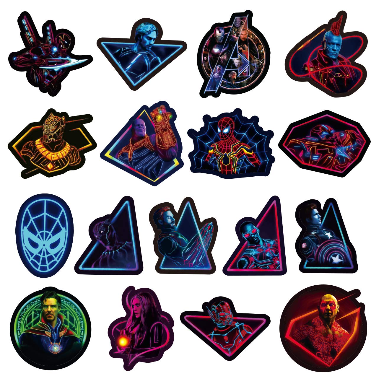 Superhero Stickers 100pcs Marve_l Luminous Stickers for Water Bottle Skateboard Guitar Motorcycle Luggage Waterproof Vinyl Graffiti Stickers