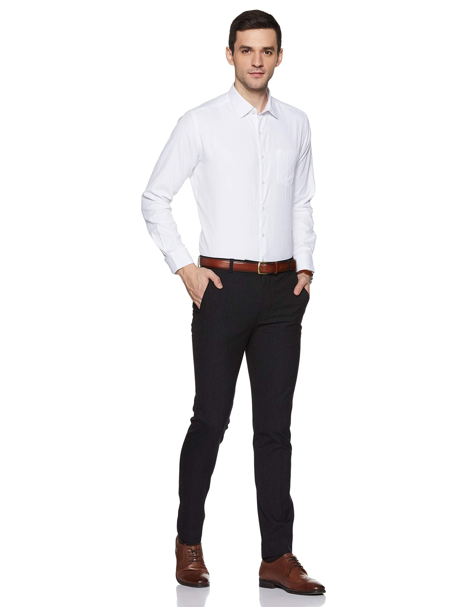 Diverse Men's Solid Regular Fit Formal Shirt