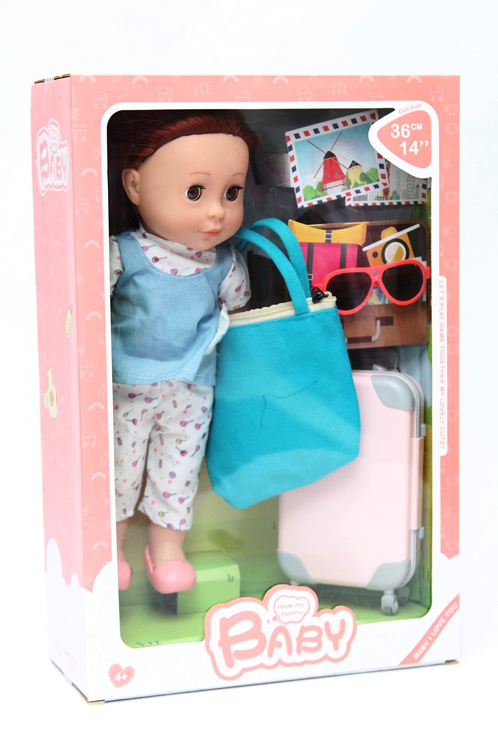 Lovely doll with luggage