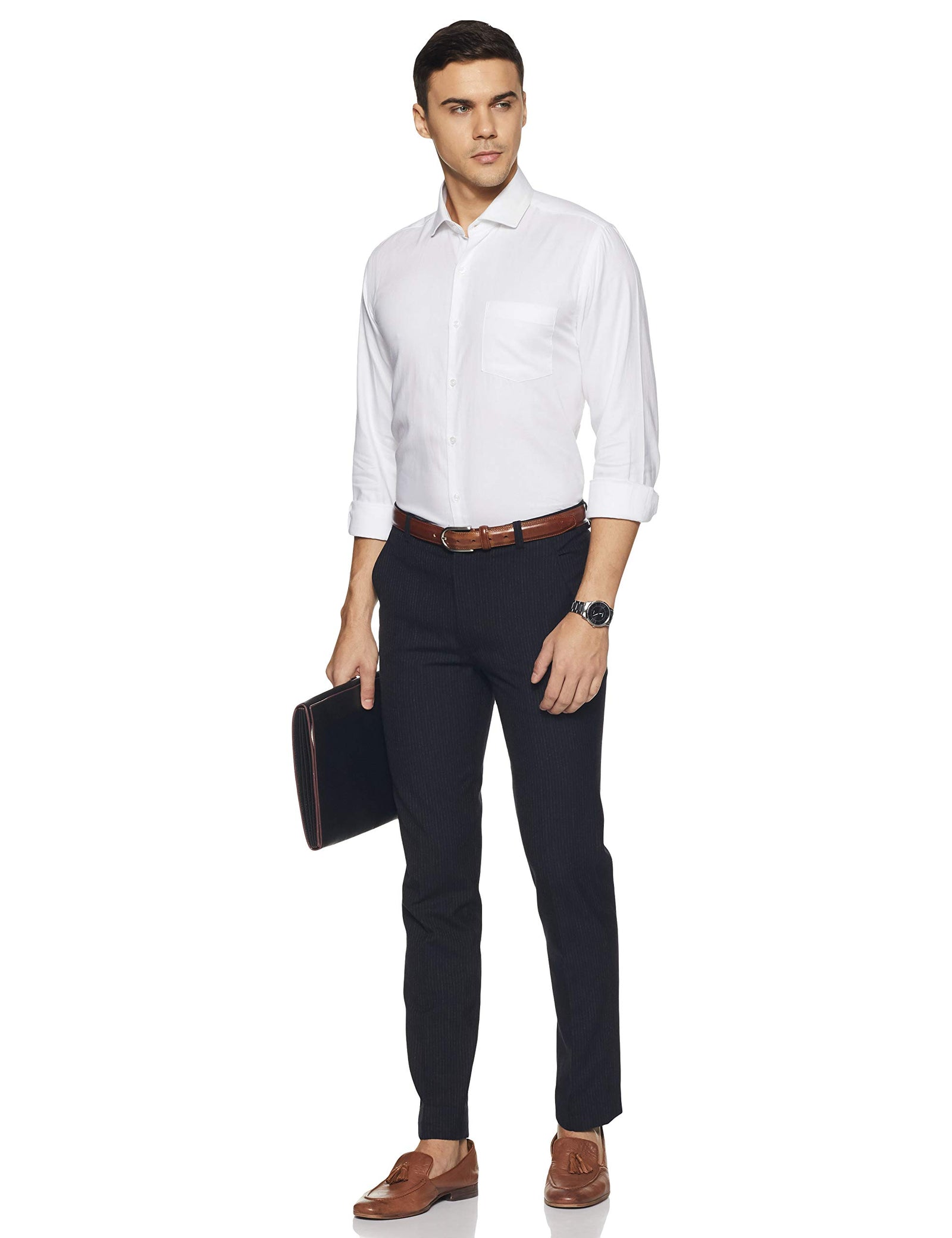 Diverse Men's Solid Slim Fit Cotton Formal Shirt