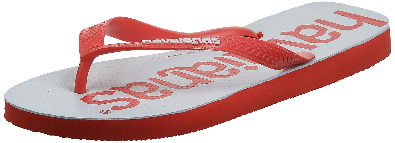 Havaianas Unisex Top Logomania 2 Sandals, Open Toe Summer Flip Flops, Non-Slip, Water-Resistant, Durable & Lightweight, Red Crush