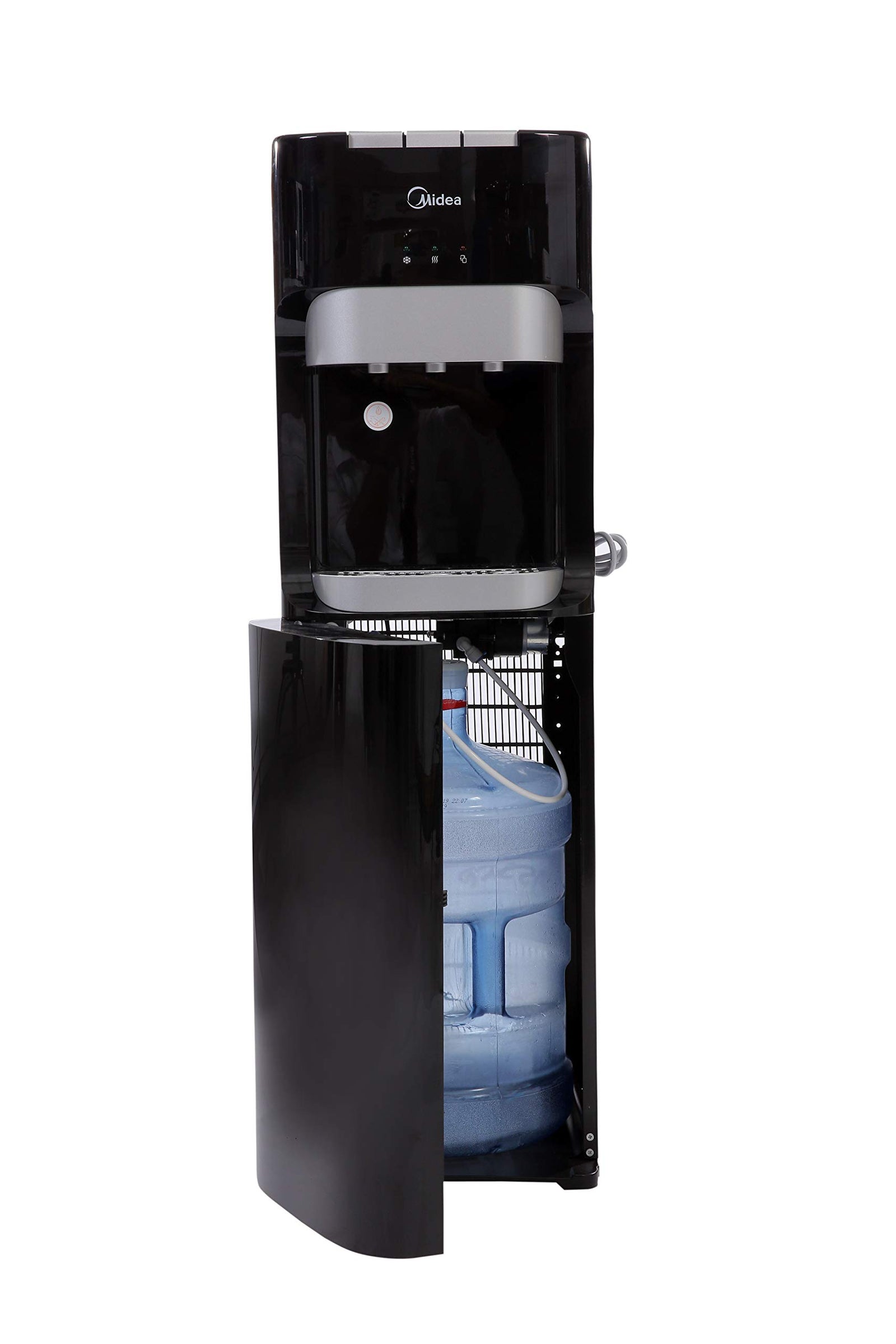 Midea Water Dispenser, Bottom Loading, Hot Cold And Ambient Temperature, Ice Cold Technology, Empty Bottle Indicator, Floor Standing, Child Safety lock, Best for Home, Office & Pantry, Black, YL1633S