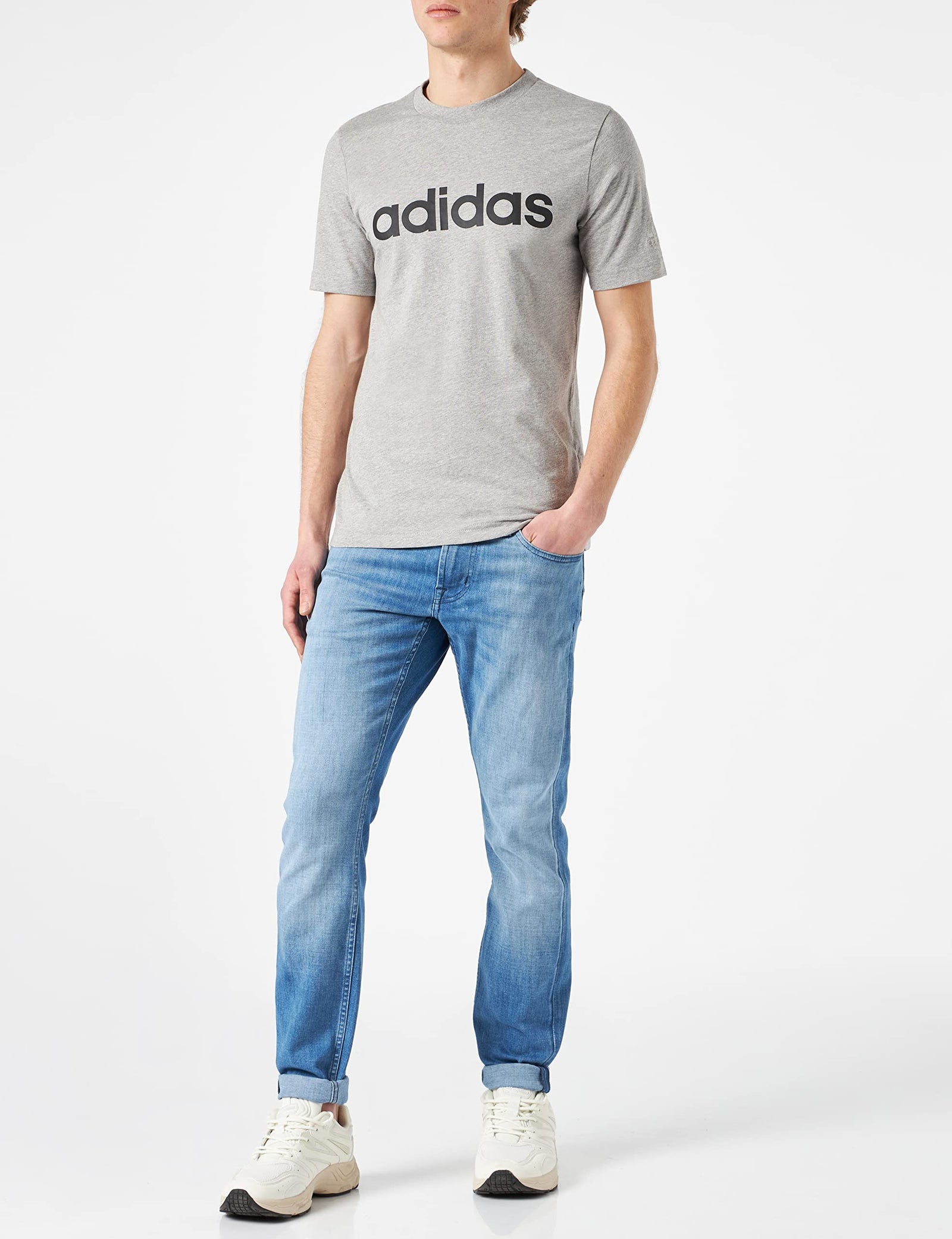 adidas mens Essentials Embroidered Linear Logo TShirt