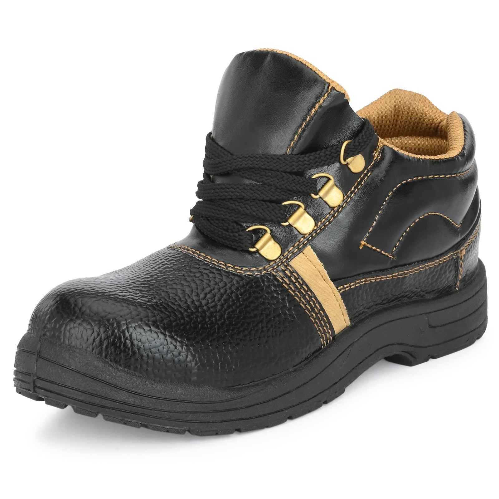 Men's Genuine Leather Industrial Work Safety Shoes