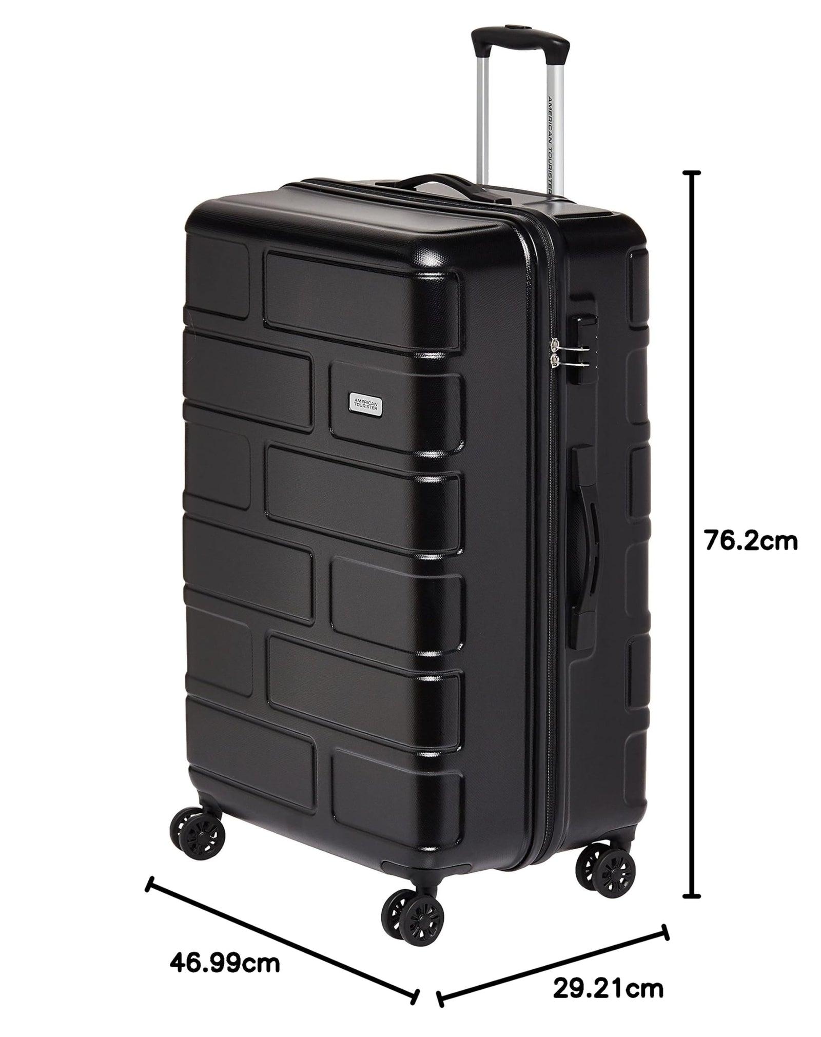 American Tourister Bricklane Hard Luggage Trolley Bag , Jet Black , 79 CM