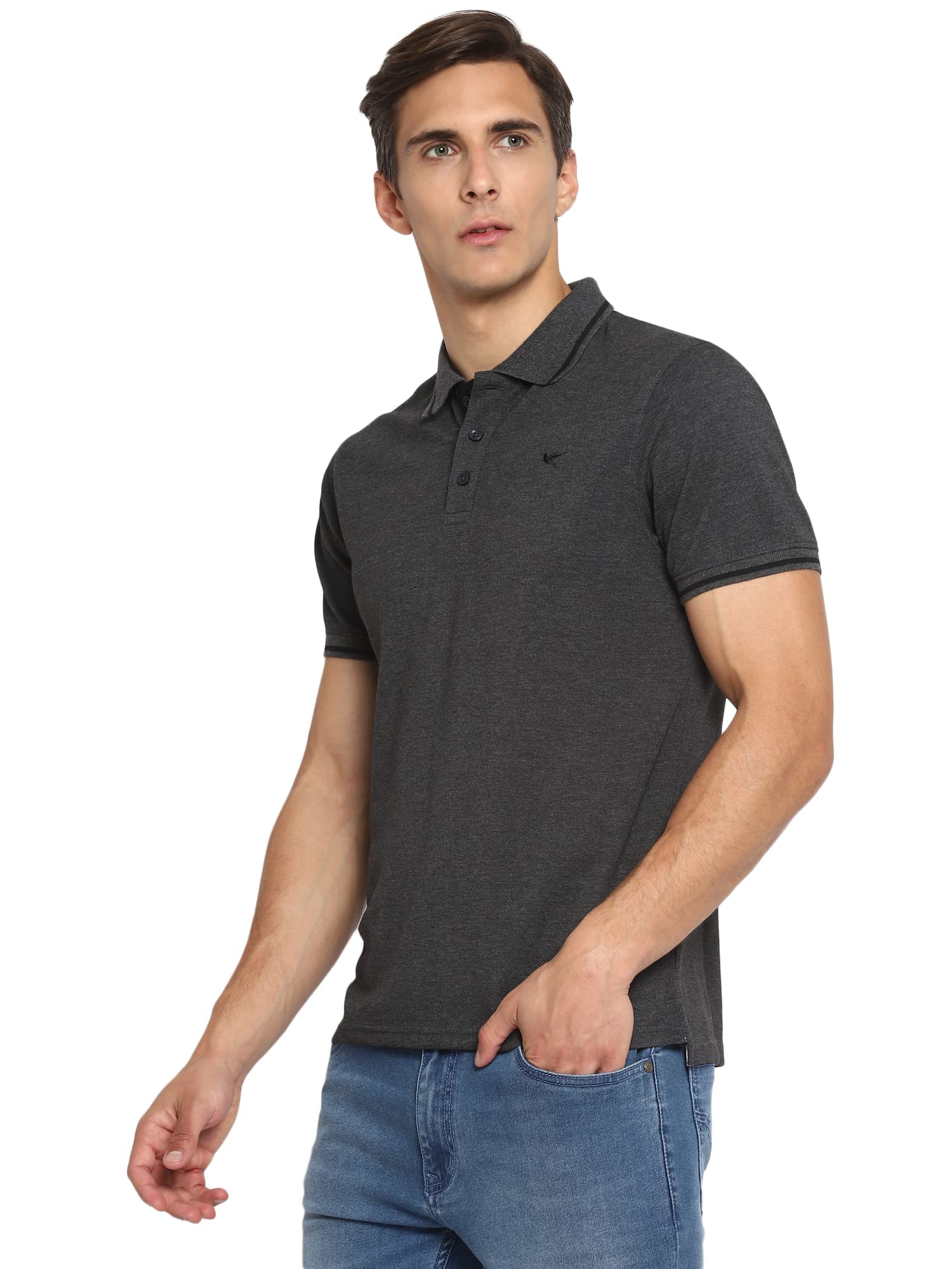 Deniklo Men's Regular fit Polo Shirt Color: Charcoal Melange Size: 3XL