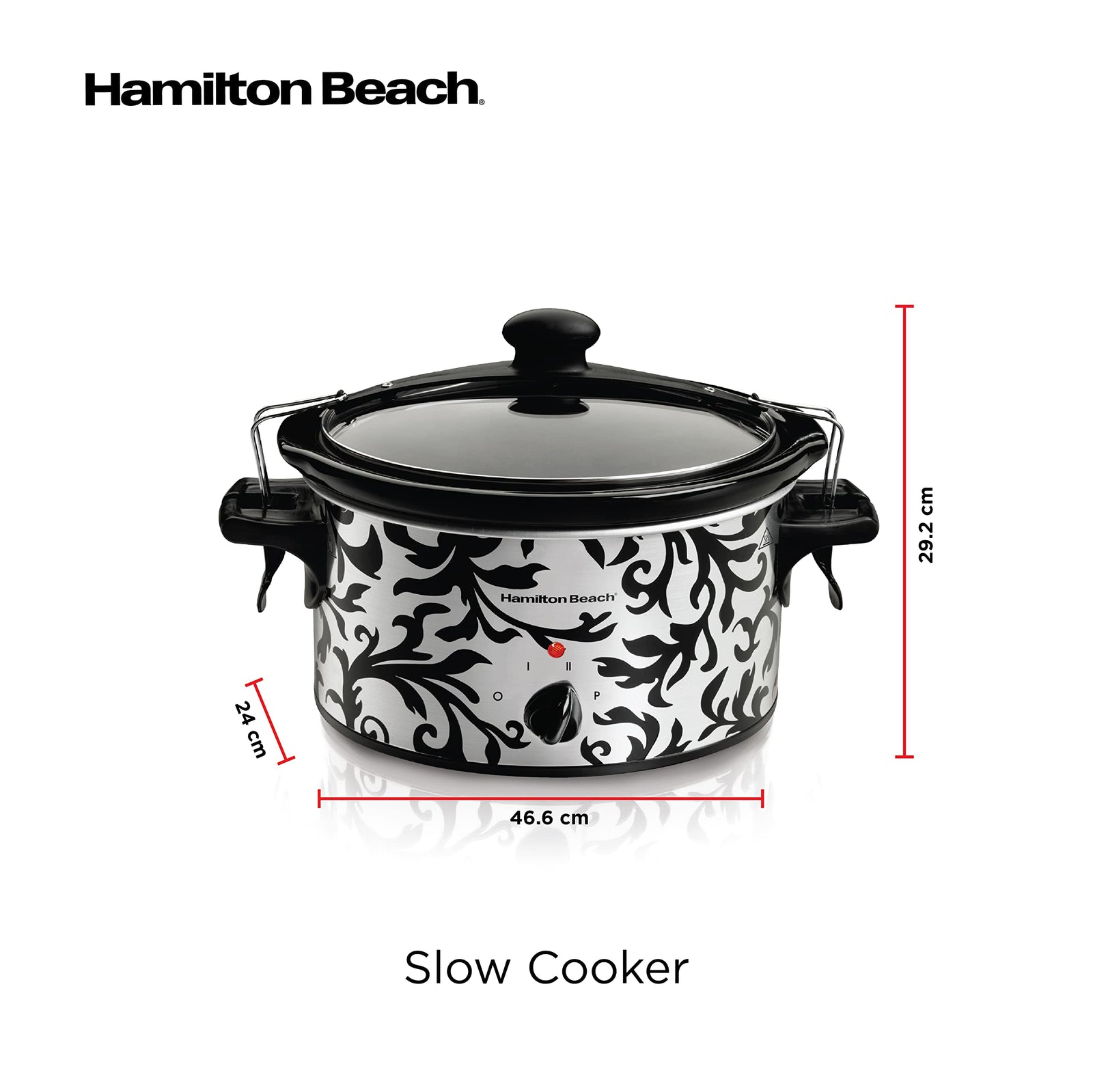 Hamilton Beach Stay Or Go 3.5L Slow Cooker With Auto Cooking Function, Spill Resistant Lid Lock, 195 Watts, Black, 33246A-Sau, 2 Year Limited Warranty