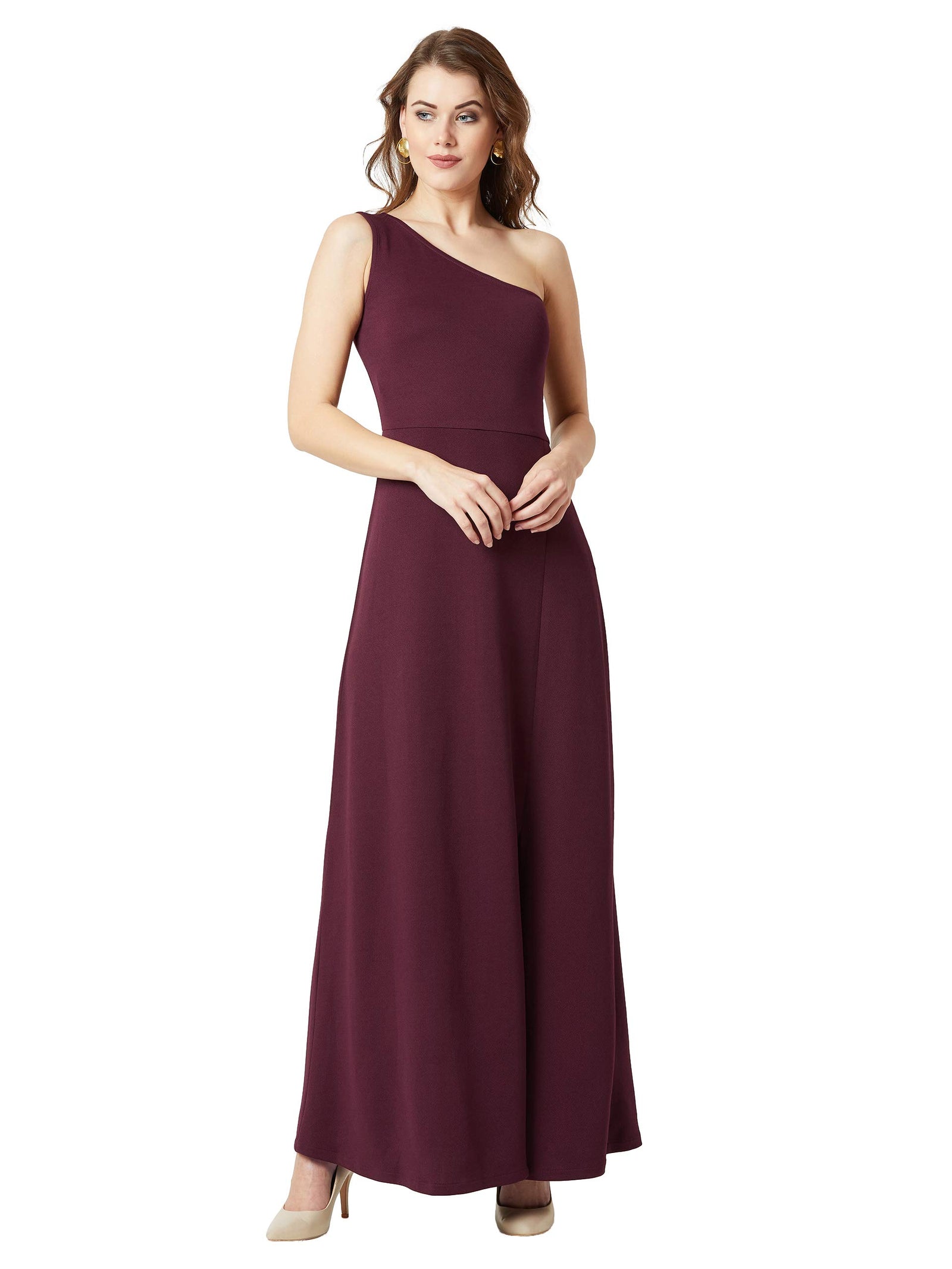 Miss Olive Women's Crepe A-Line Maxi Dress