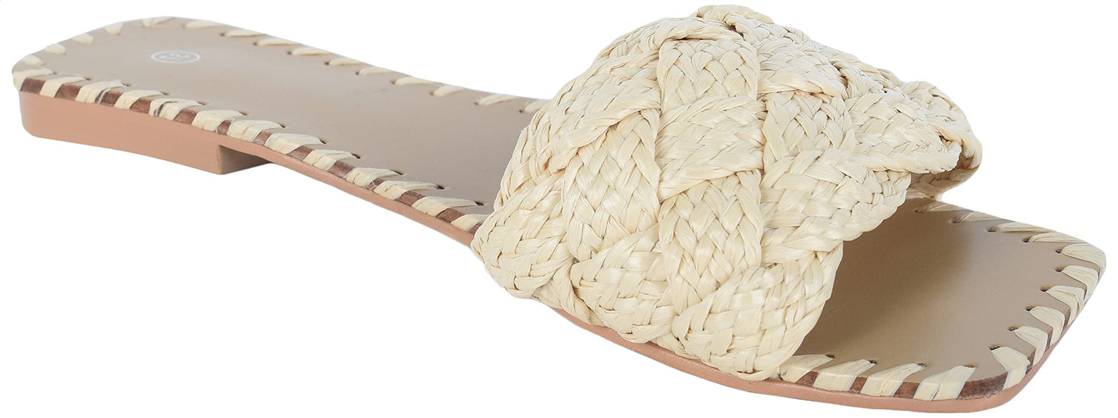 Pixi Braided Wide Strap Flat Slippers for Women